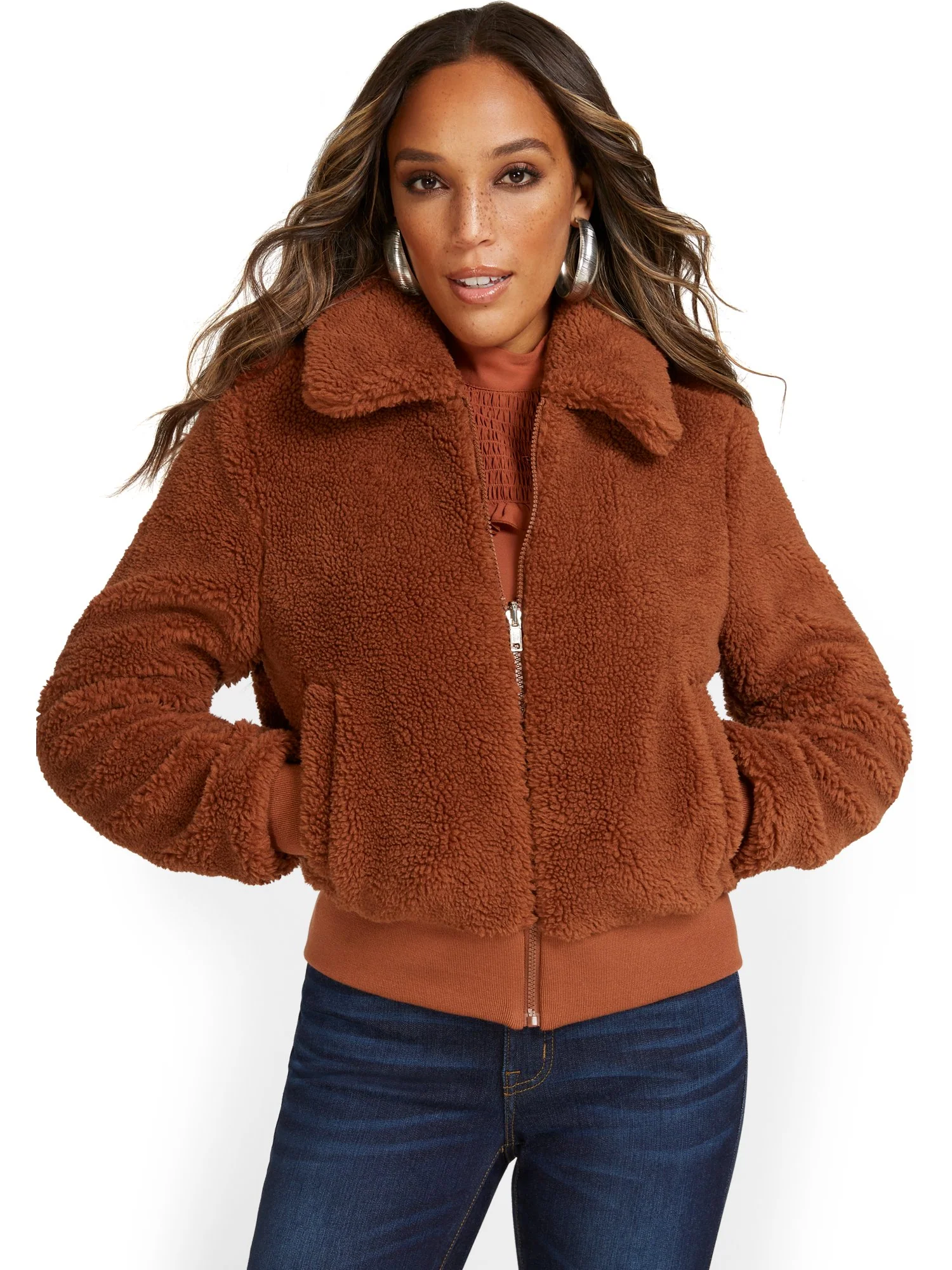 Reversible Teddy Bomber Jacket - Image 16