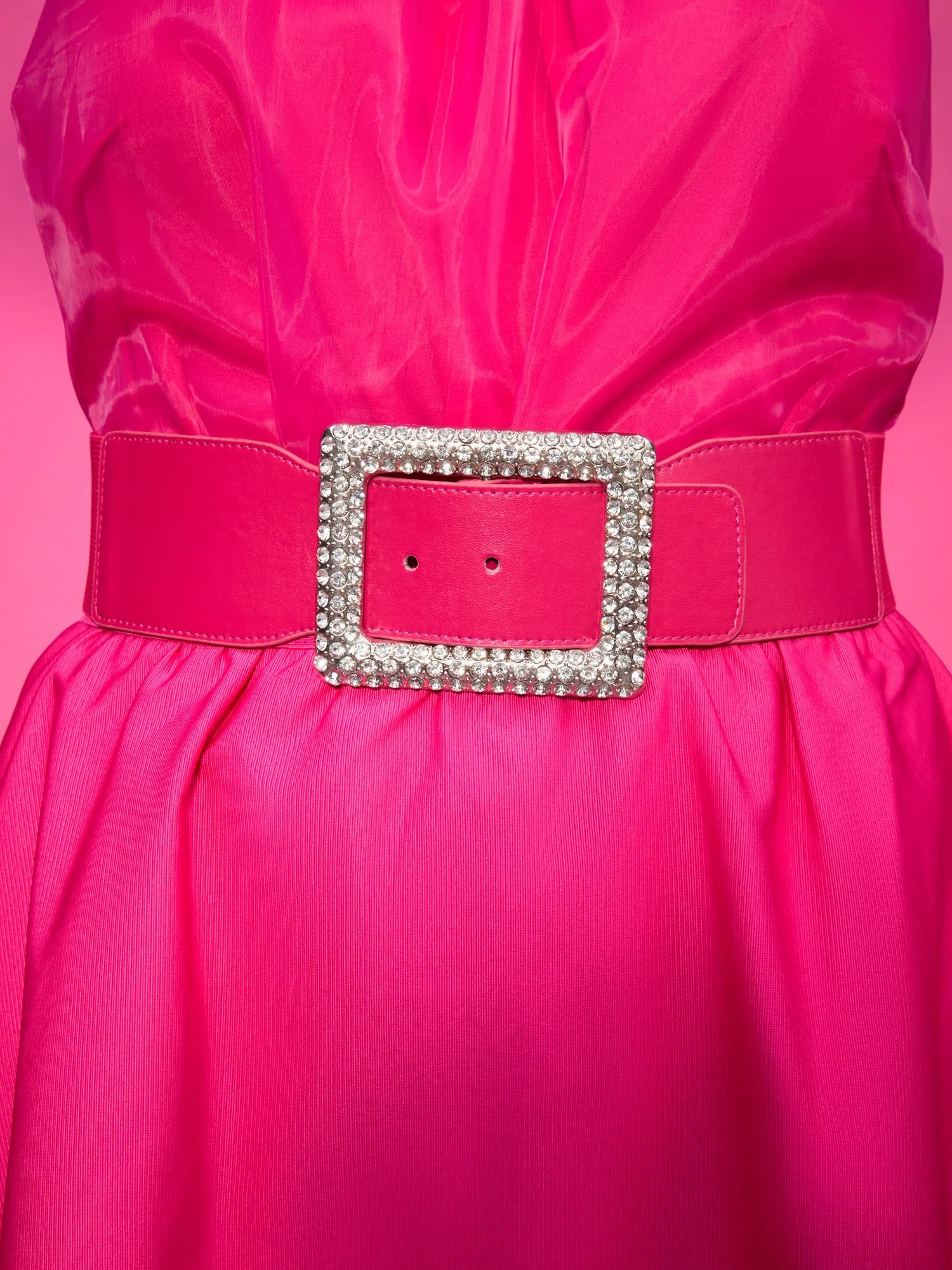 Rhinestone-Buckle Faux-Leather Belt - Image 4