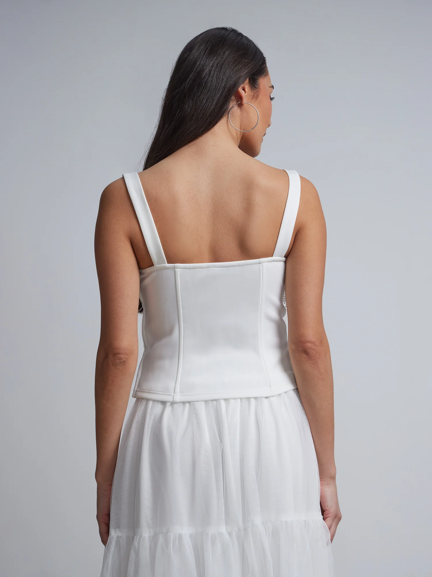 Rhinestone-Fringe Corset Top - Image 3