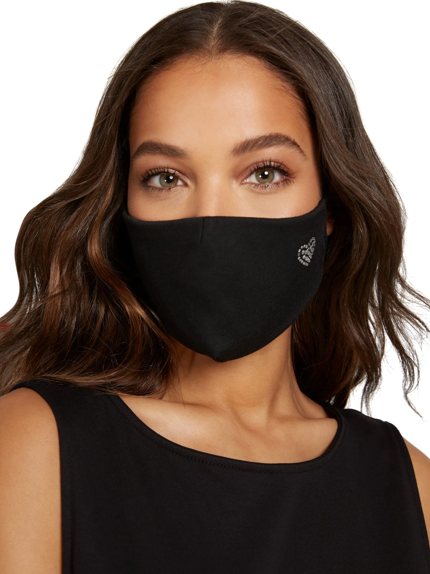 Rhinestone Heart Face Mask - Image 2