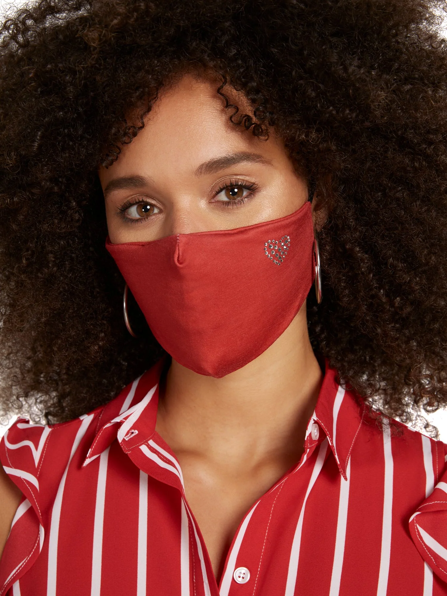 Rhinestone Heart Face Mask - Image 3
