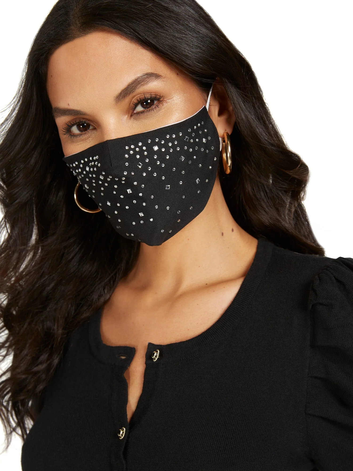 Rhinestone Studded Face Mask - Image 2
