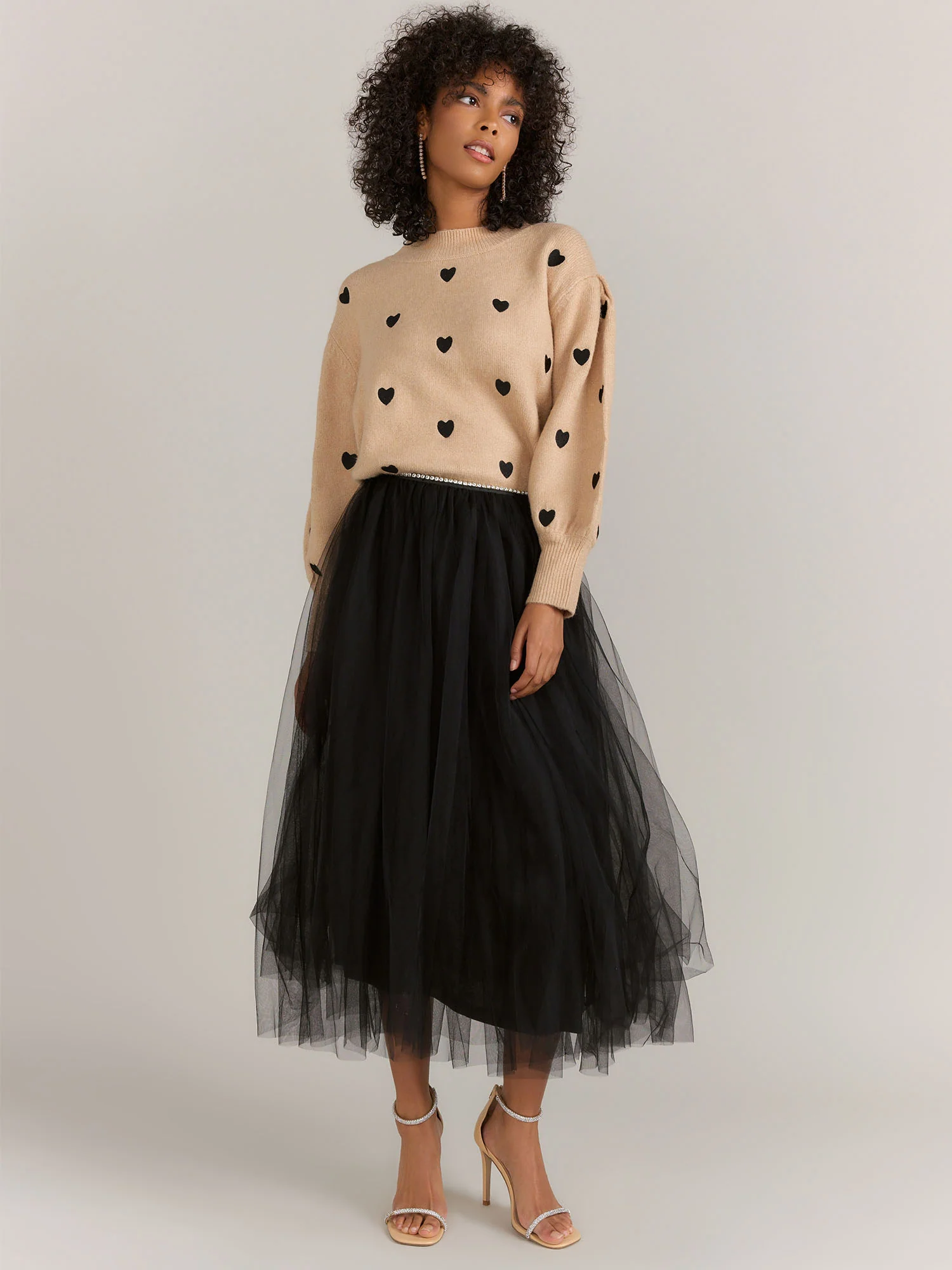 Vine Tree Rhinestone Trim Tulle Midi Skirt - Brands We Love - Image 2