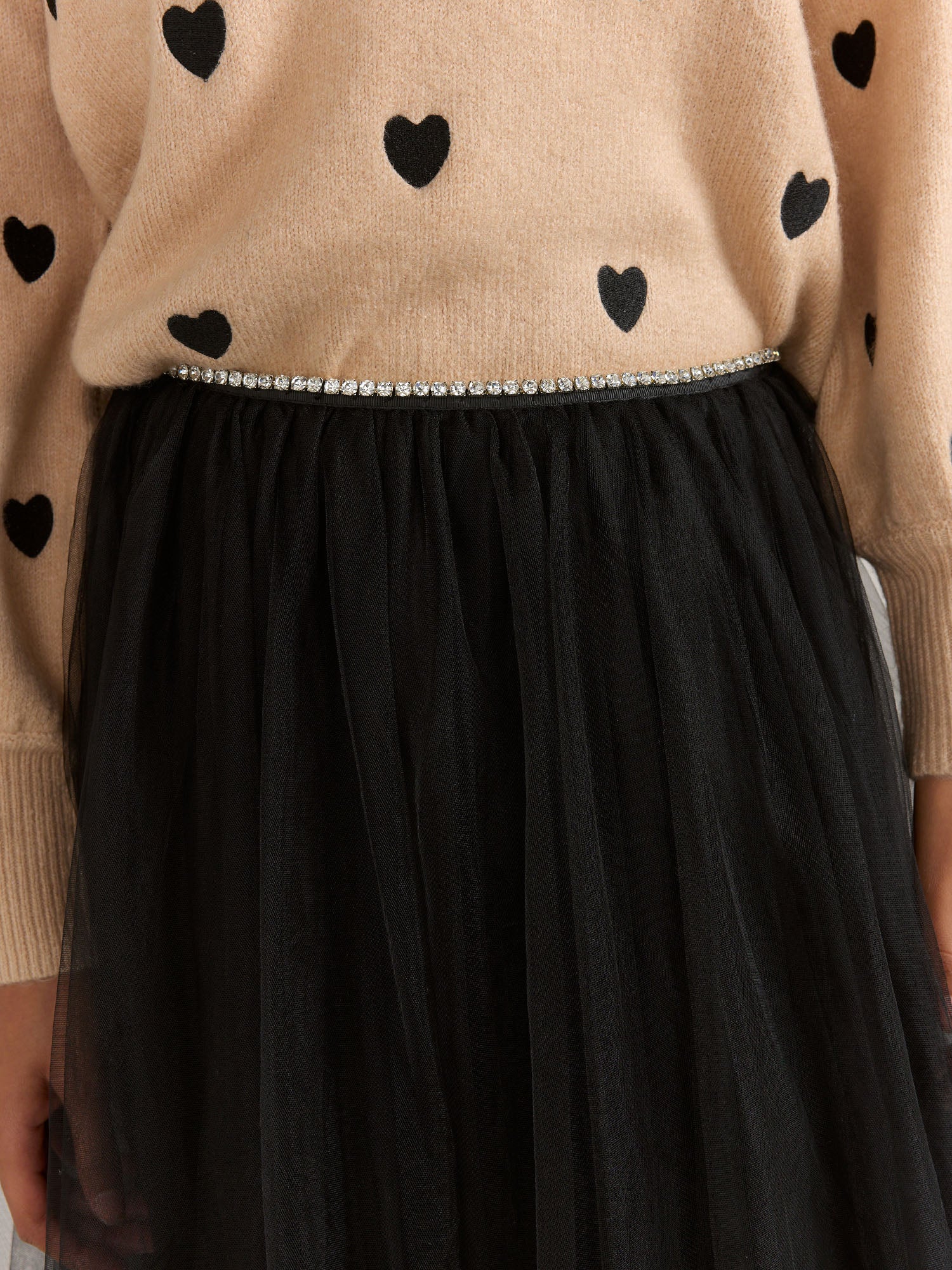 Vine Tree Rhinestone Trim Tulle Midi Skirt - Brands We Love - Image 4