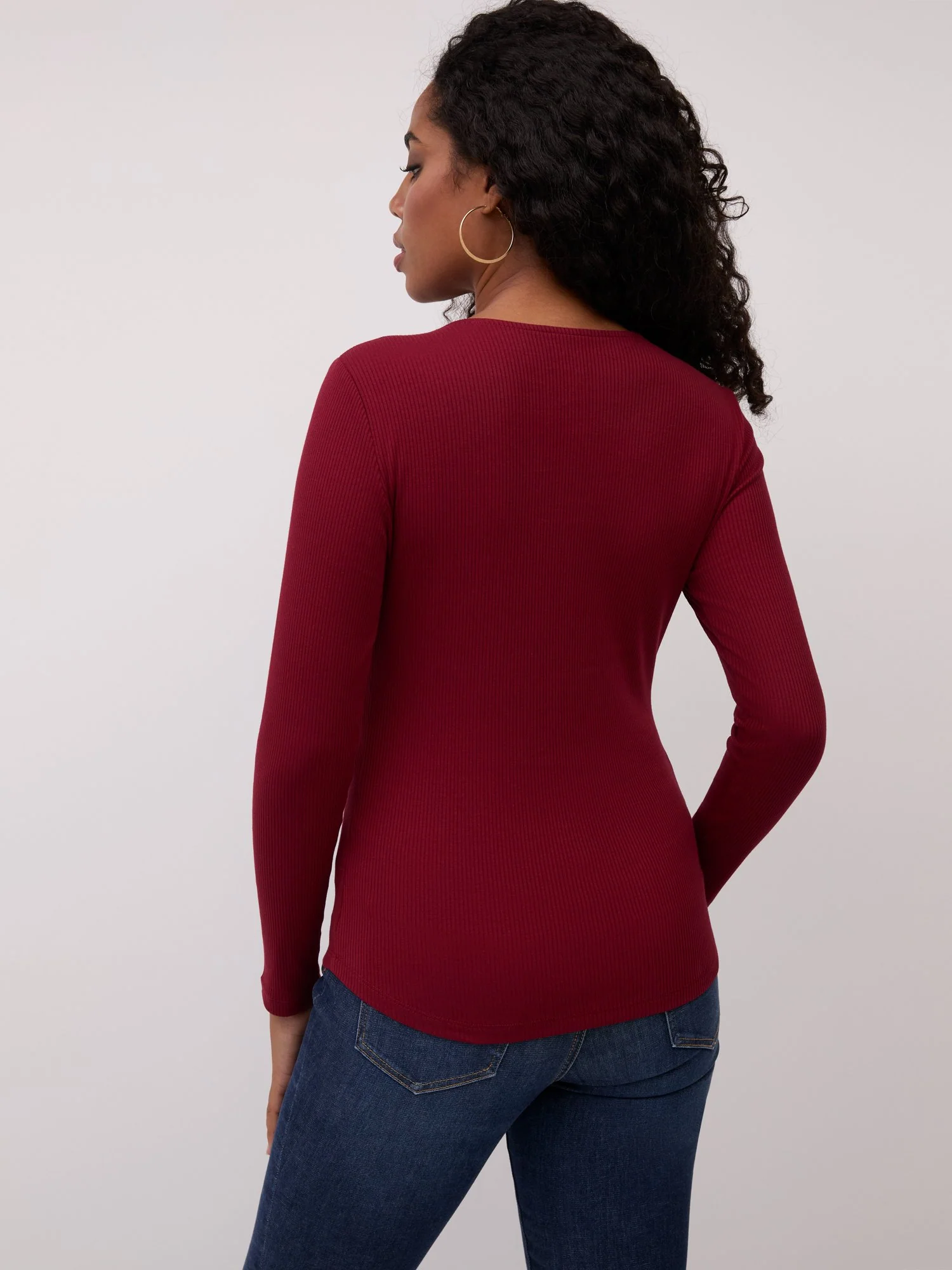 Ribbed Button-Detail Top - Image 7