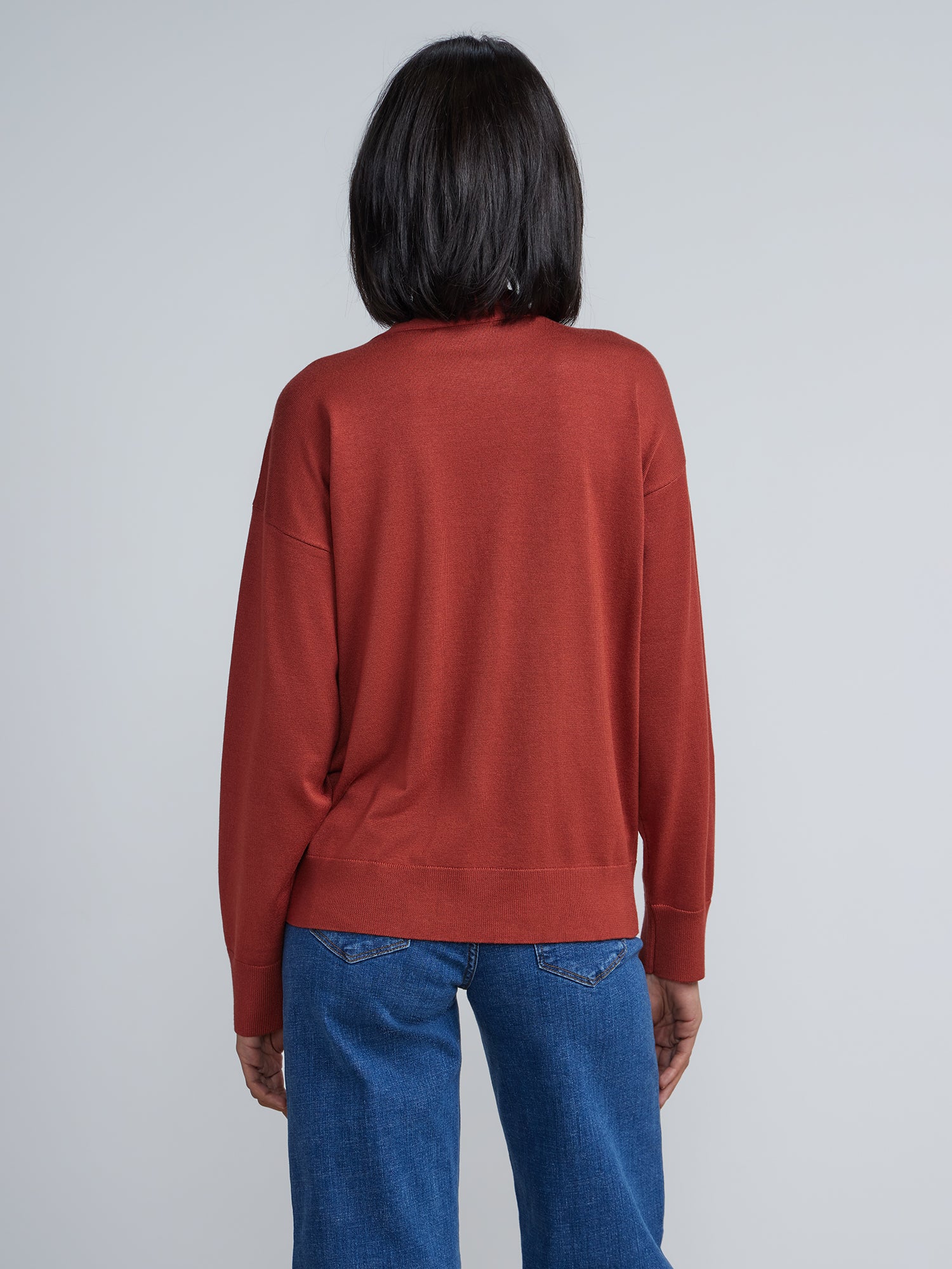 Ribbed Cuff Tie-Neck Pullover - Image 7