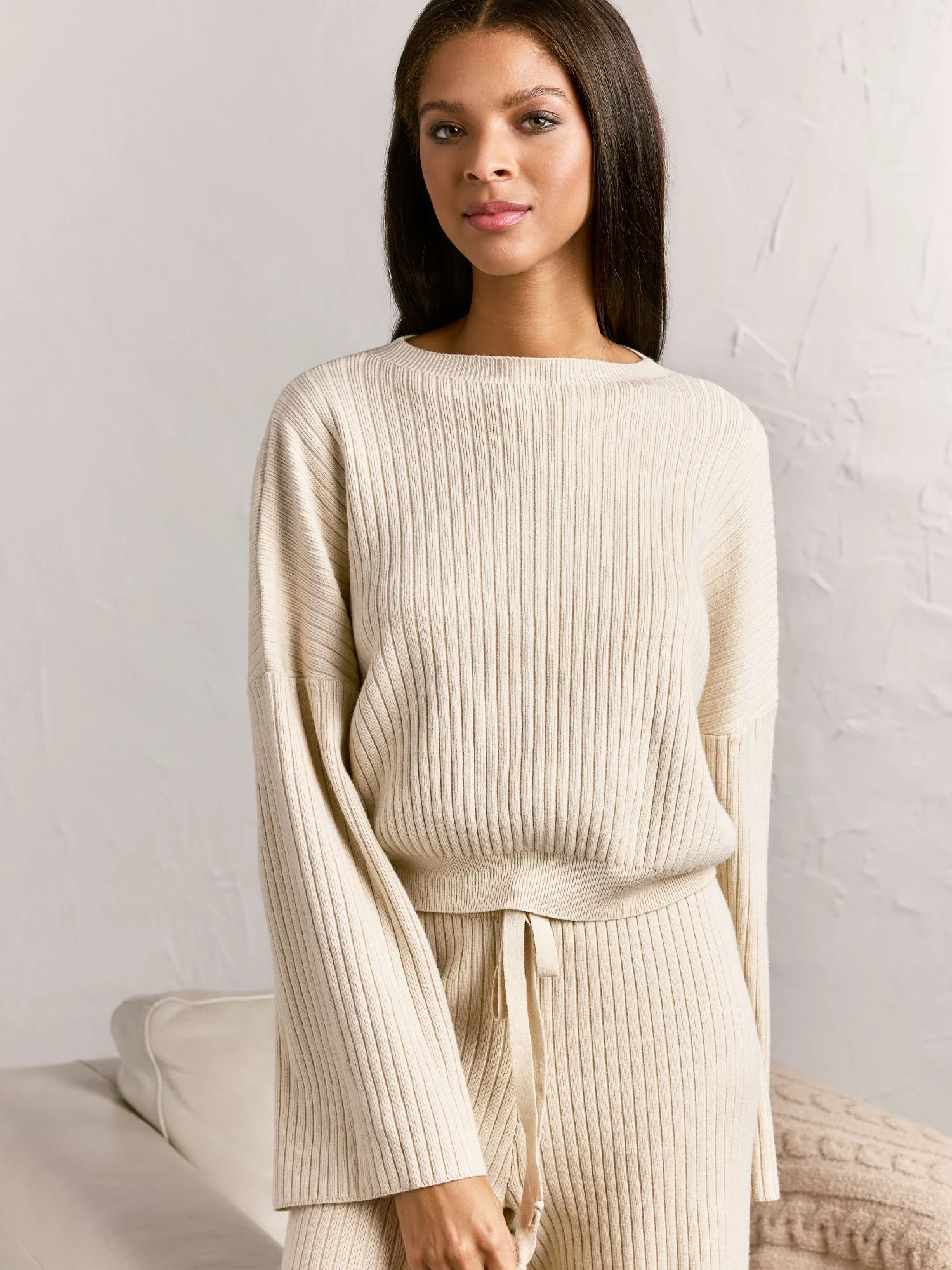 Lumiere Ribbed Knit Crop Pullover - Brands We Love - Image 2
