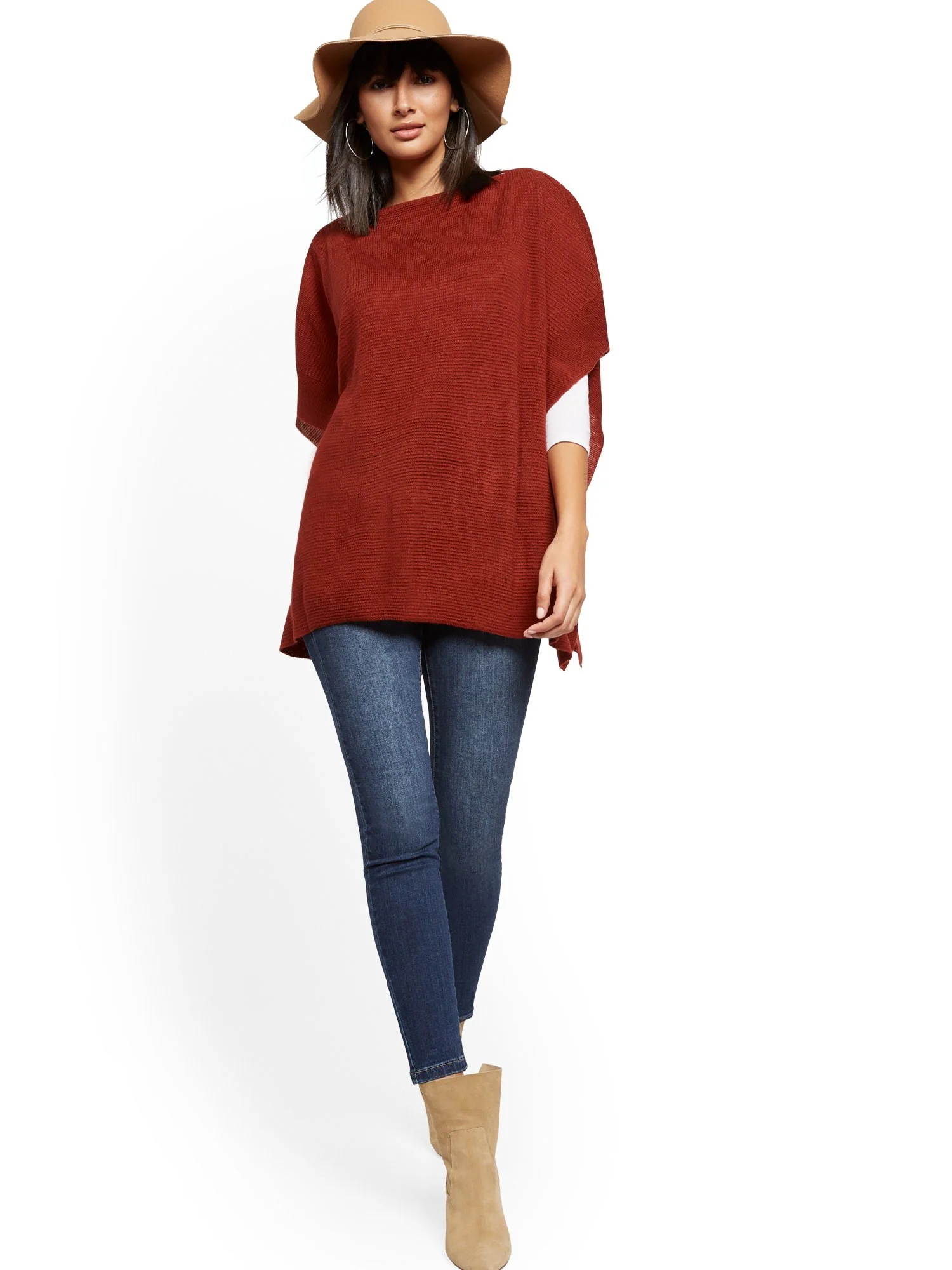 Ribbed-Knit Poncho - Image 5