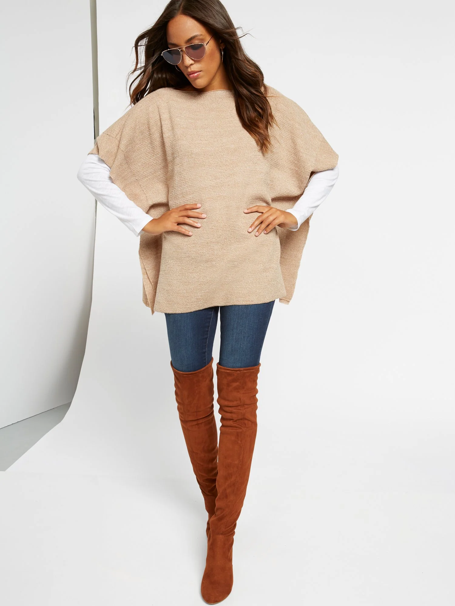 Ribbed-Knit Poncho - Image 5