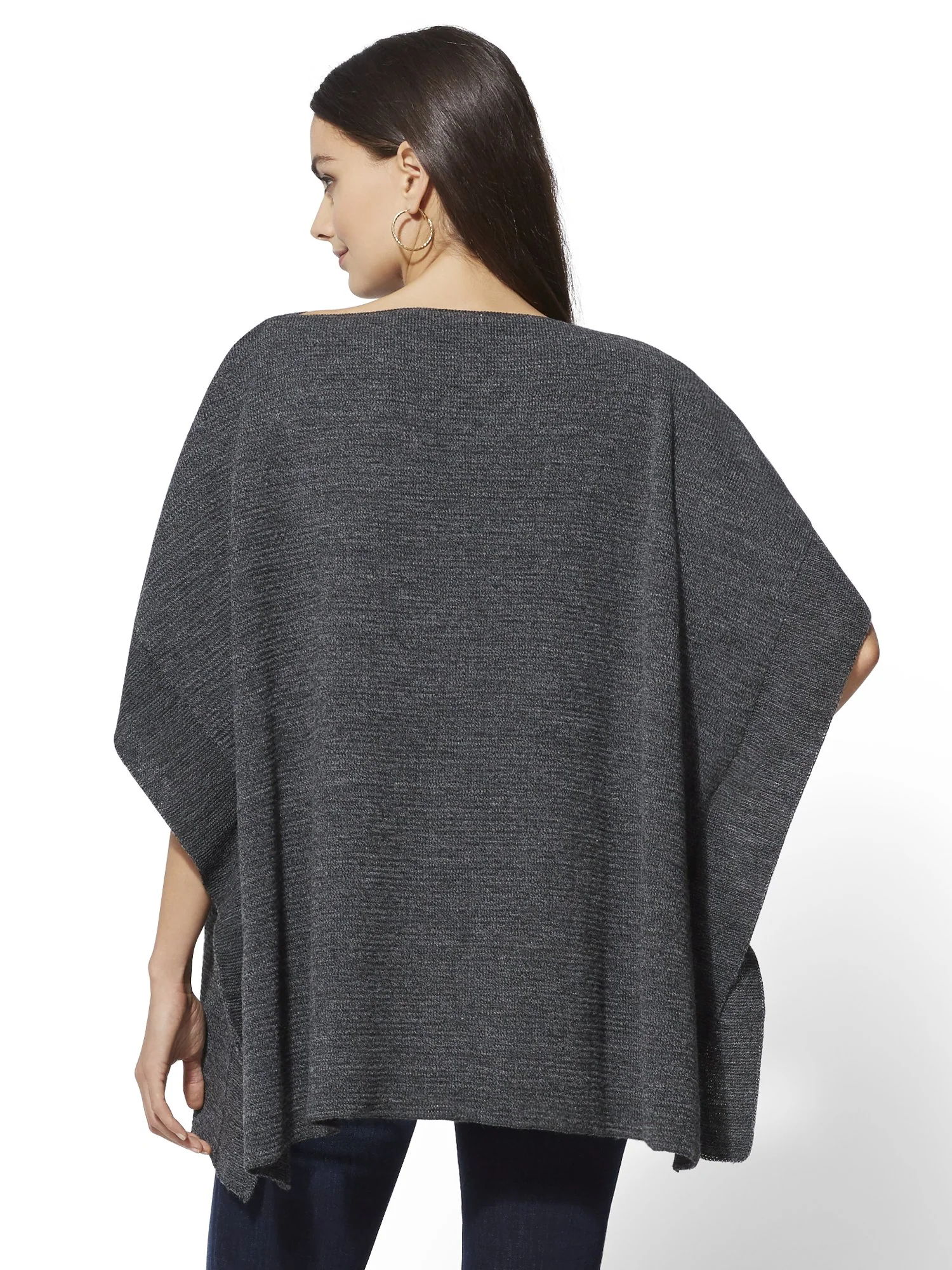 Ribbed-Knit Poncho - Image 3