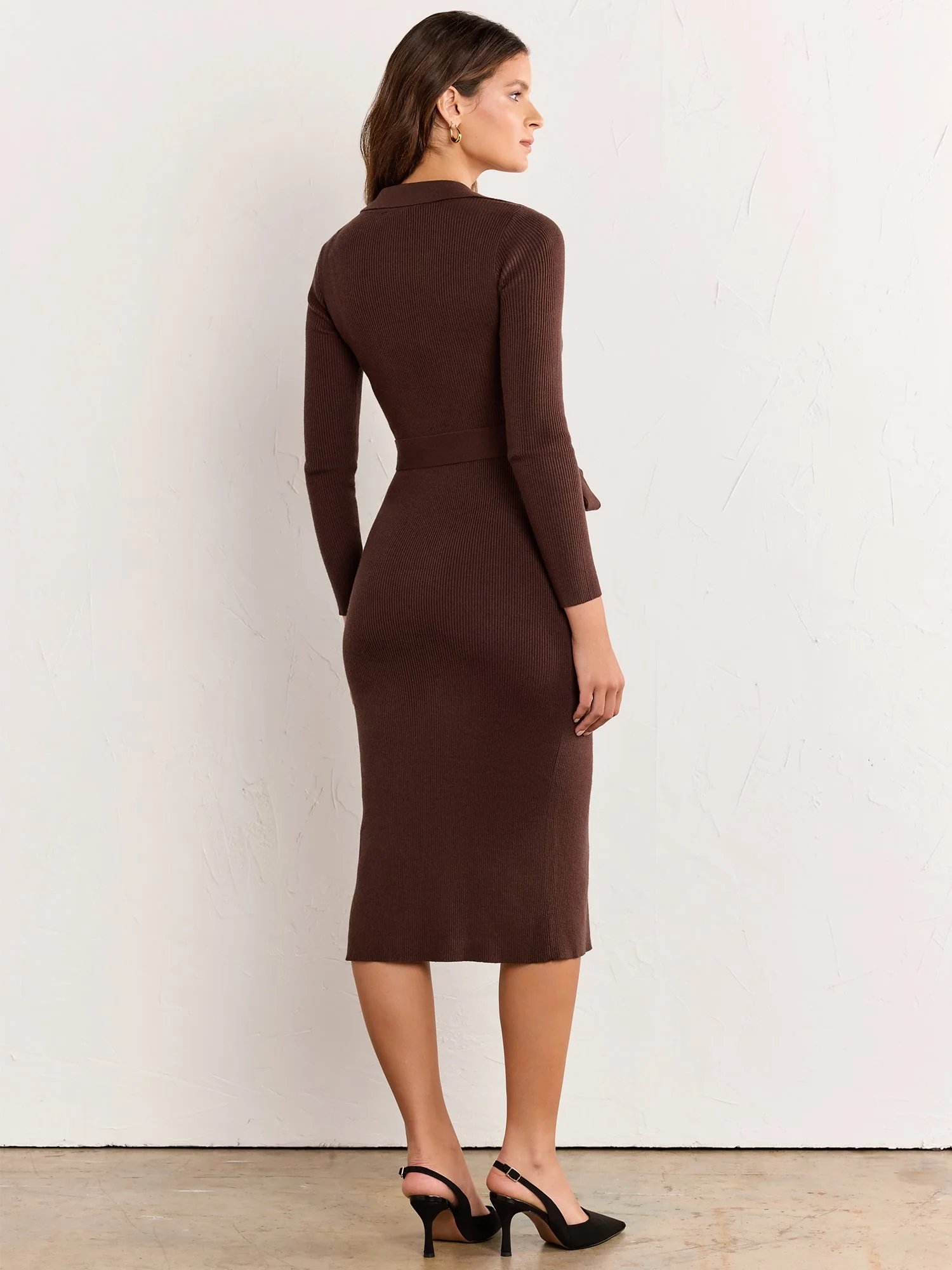Fore Collection Ribbed Long Sleeve Belted Sweater Dress - Brands We Love - Image 7