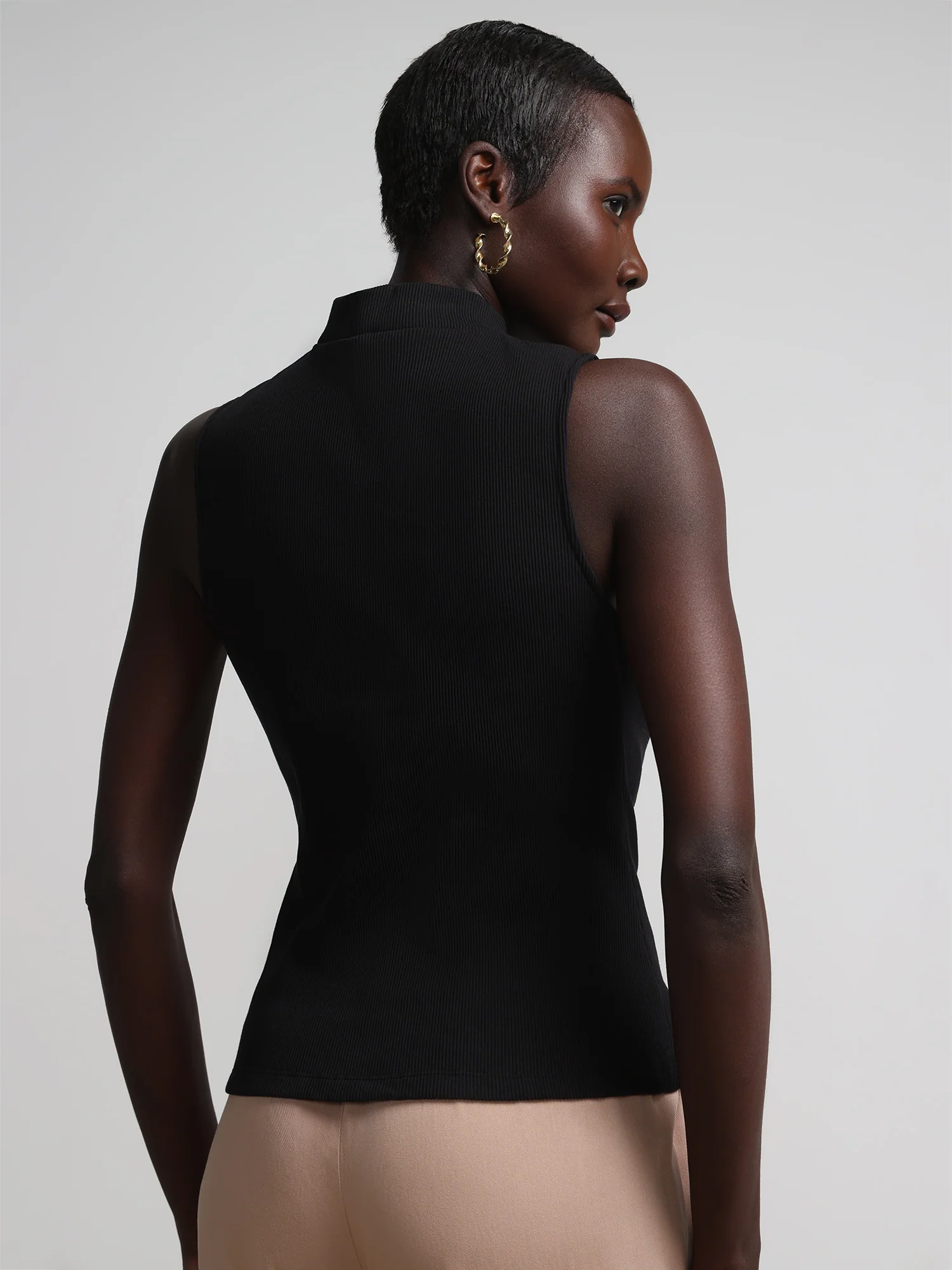 Ribbed Mock-Neck Top - Image 3