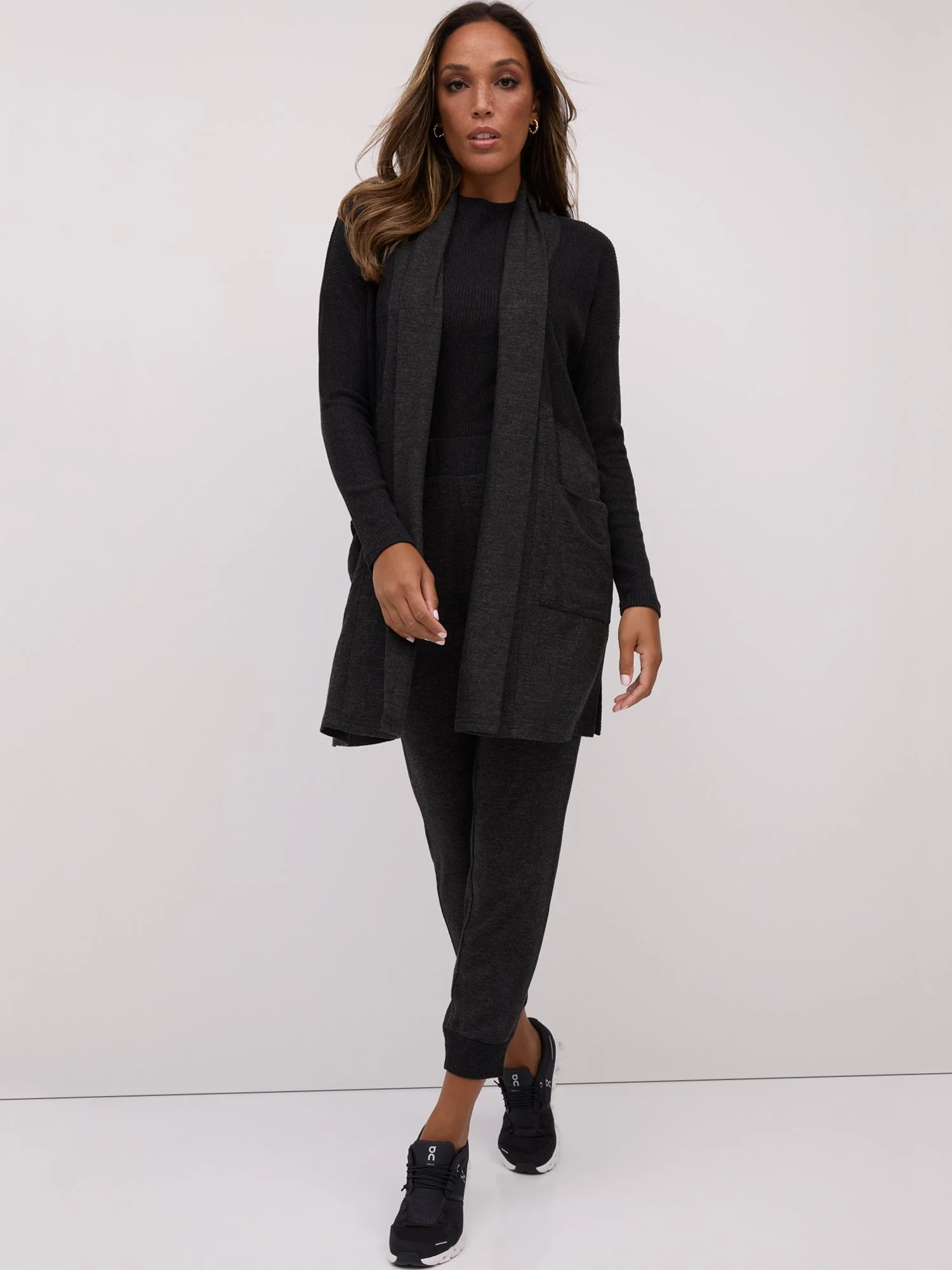 Ribbed-Trim Knit Duster - Image 11