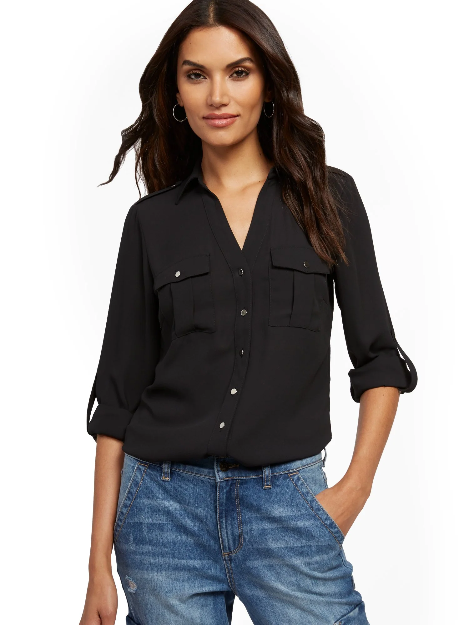 Roll-Tab Utility Shirt - Image 2