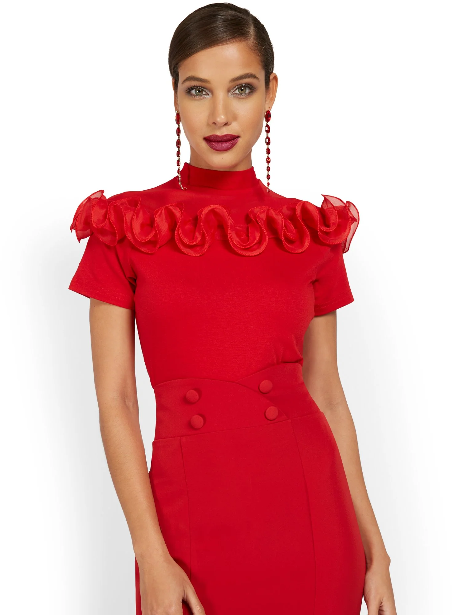 Rosette-Embroidered Mesh Top - Image 6