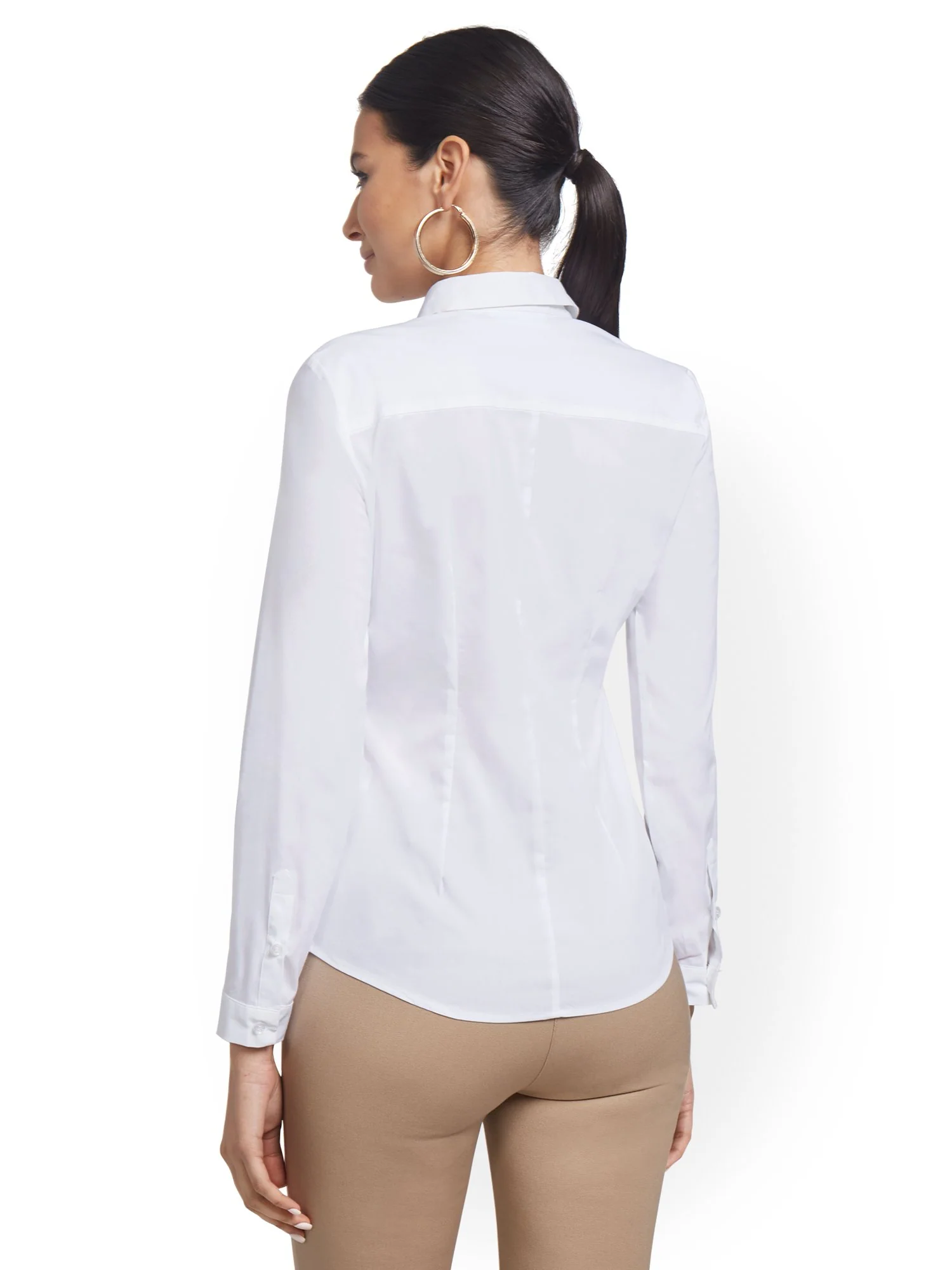 Ruched Madison Stretch Shirt - 7th Avenue - Image 6