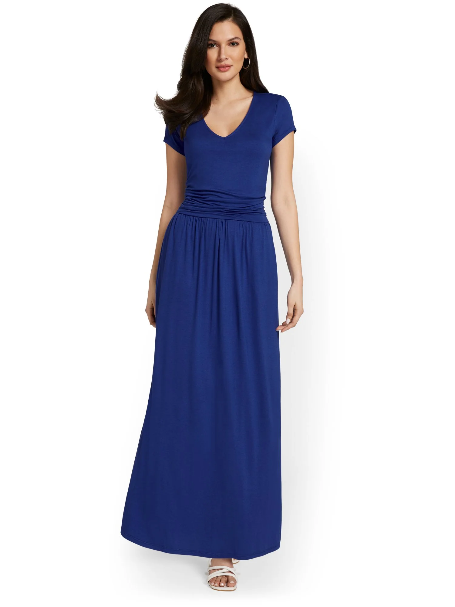 Ruched V-Neck Maxi Dress - Image 14