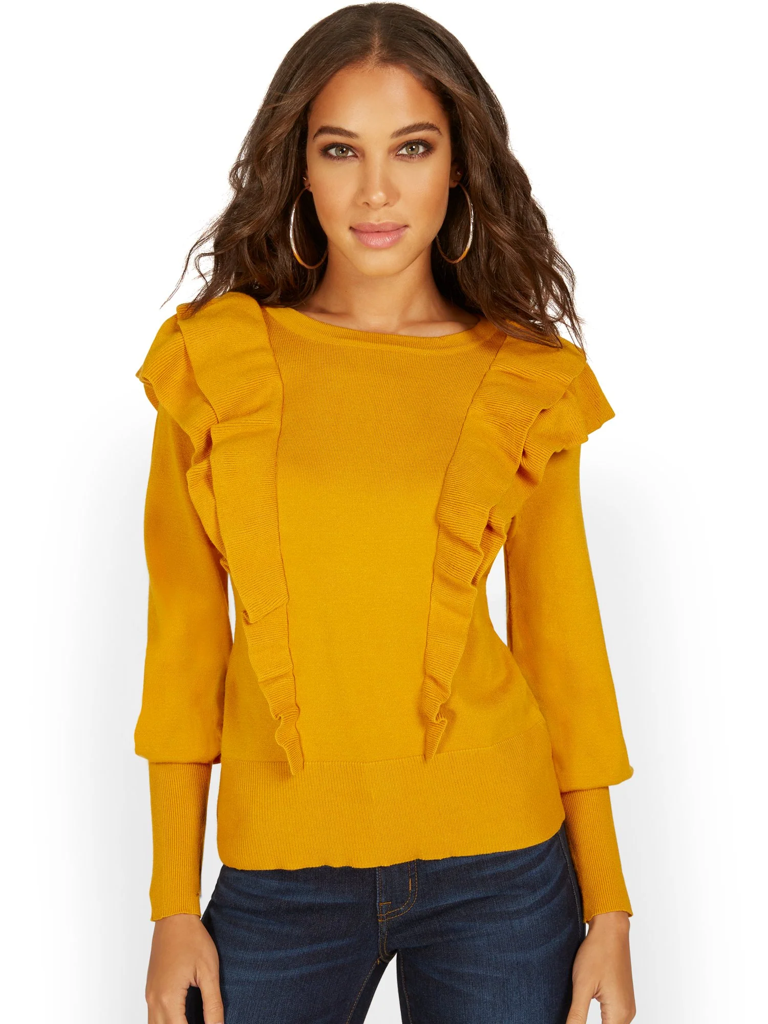 Ruffle Balloon-Sleeve Sweater - Image 5