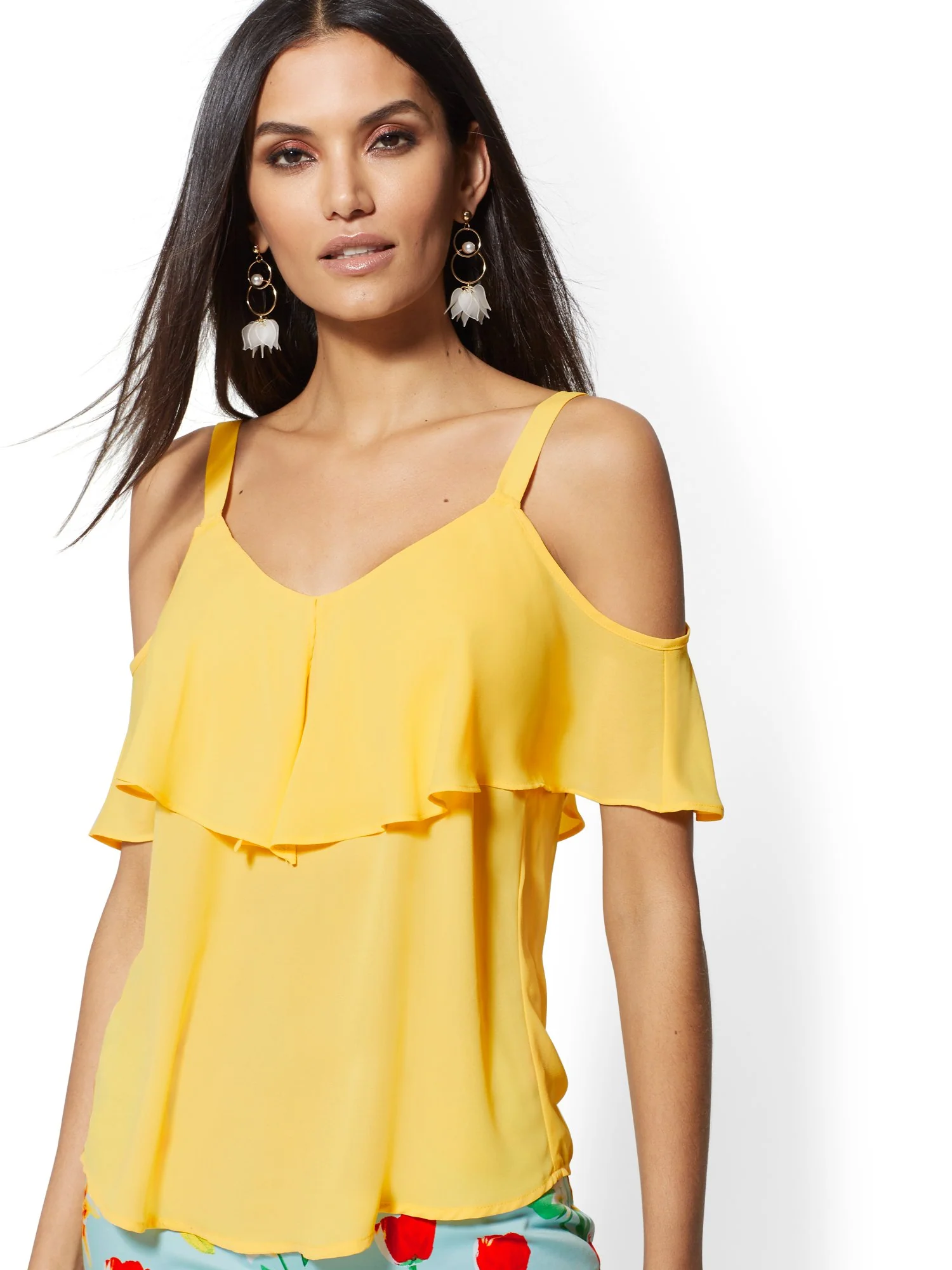 Ruffle Cold-Shoulder Top - Image 25