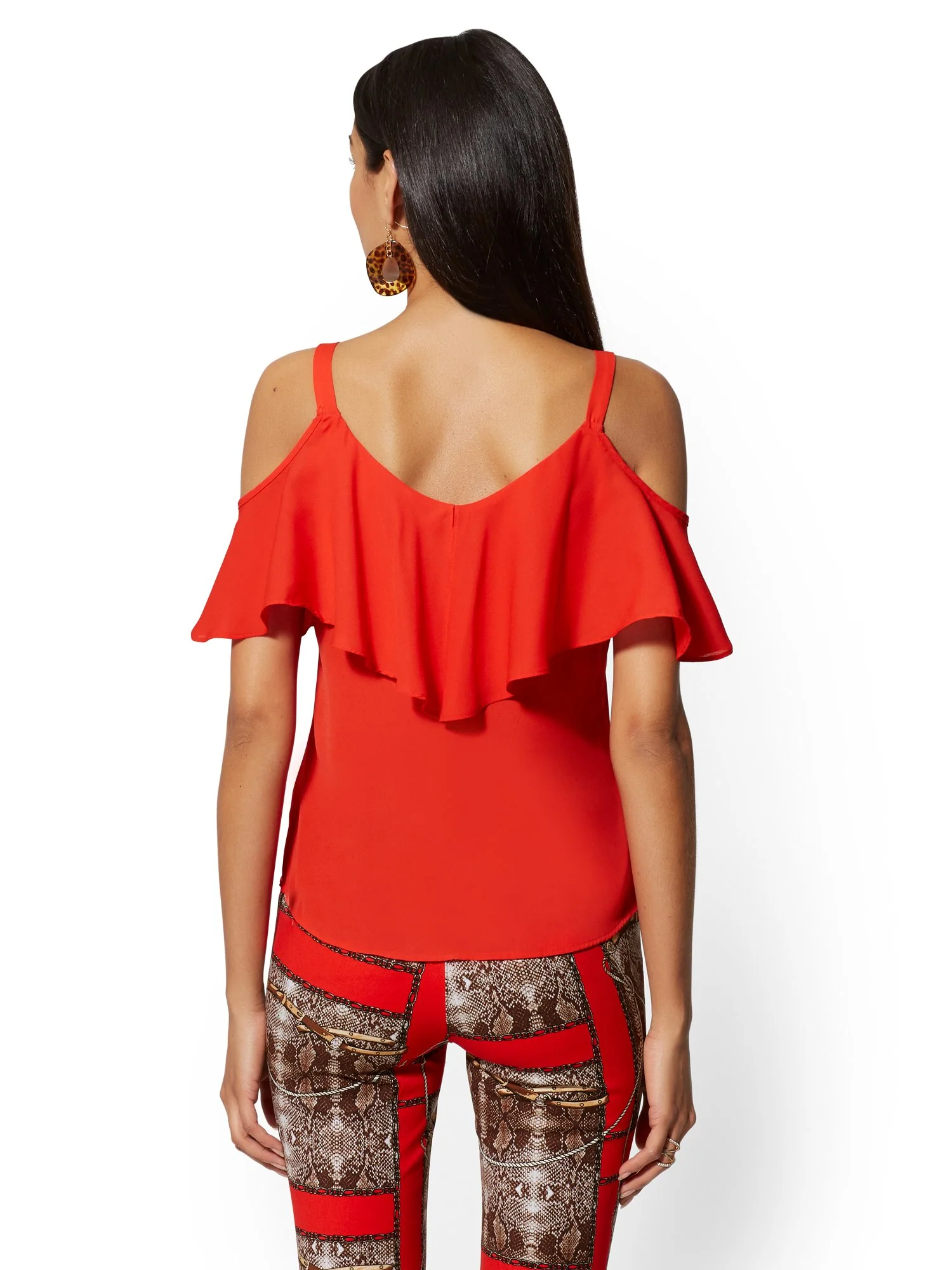 Ruffle Cold-Shoulder Top - Image 31