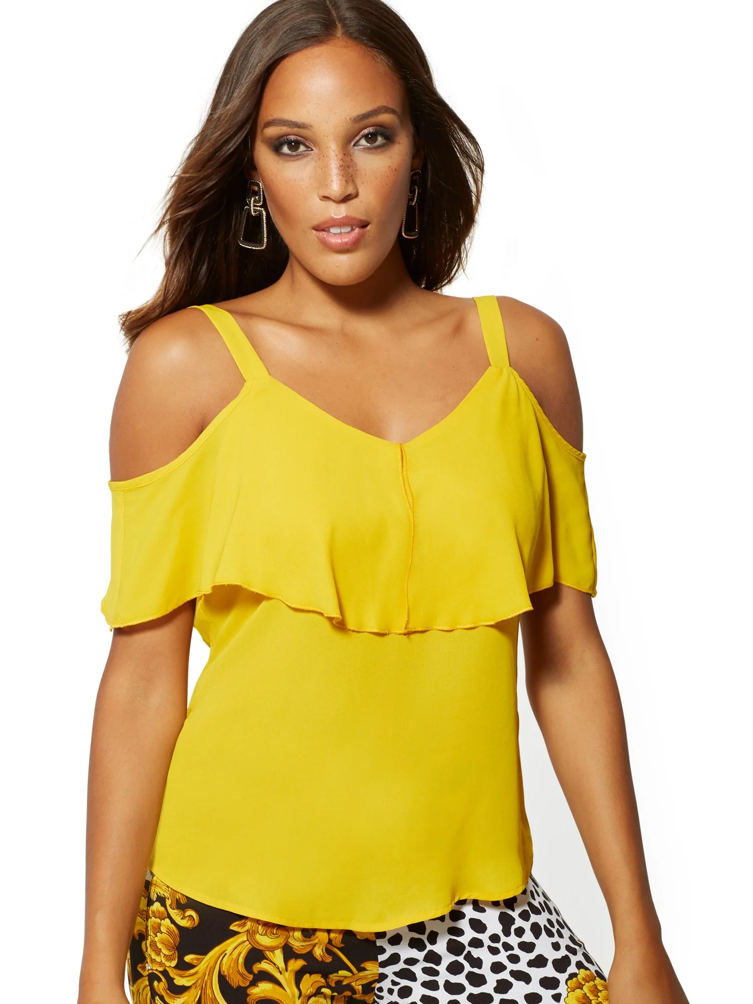 Ruffle Cold-Shoulder Top - Image 34