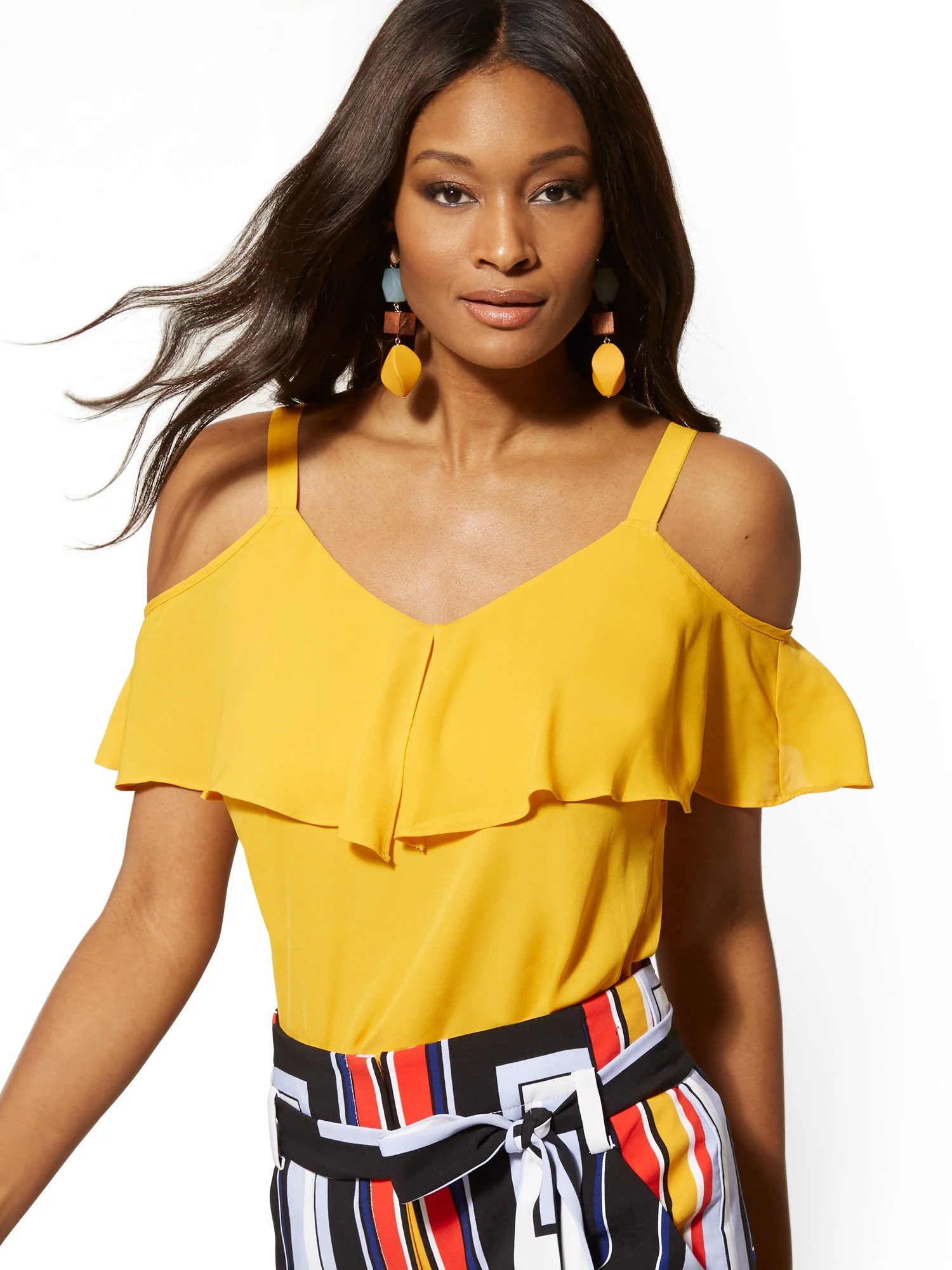 Ruffle Cold-Shoulder Top - Image 37