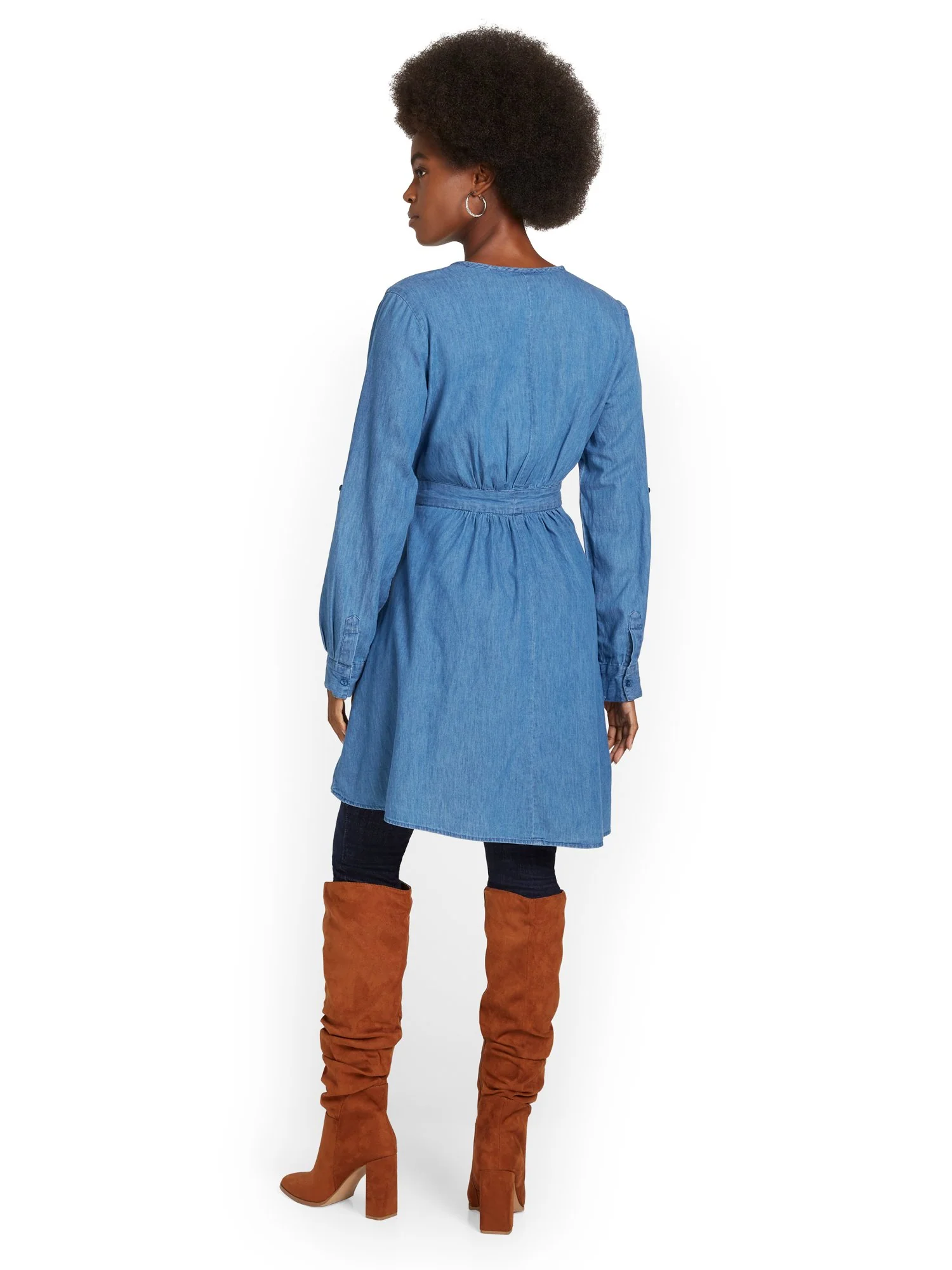 Ruffle-Front Denim Top - Image 3