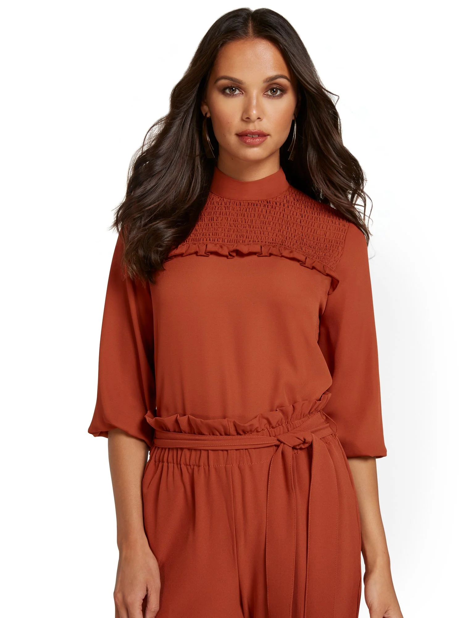 Ruffle Mock-Neck Blouse - Image 2