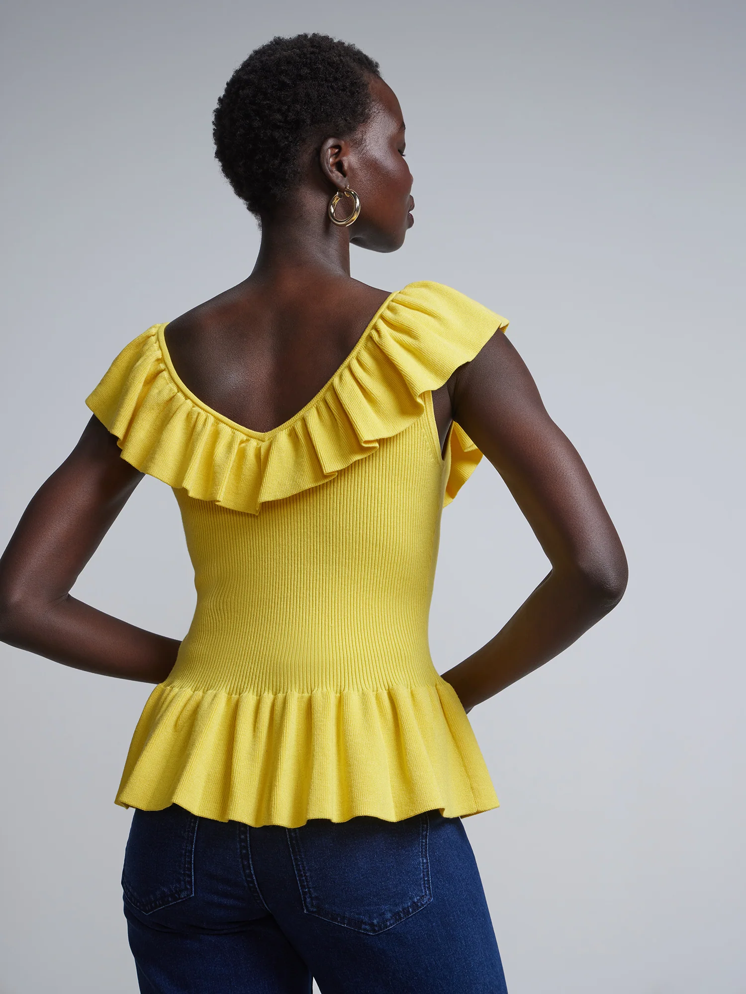 Ruffle Peplum Sweater - Image 3