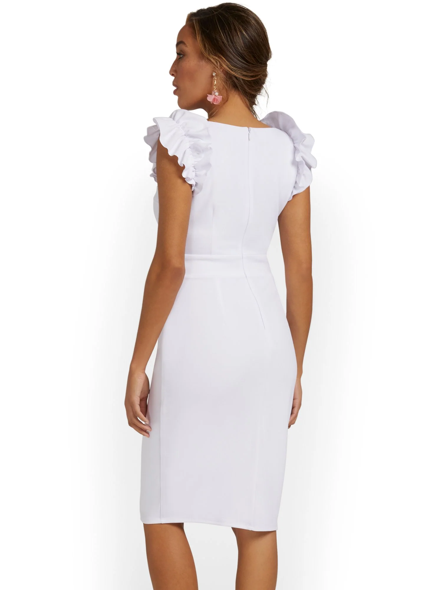 Ruffle Sheath Dress - Magic Crepe® - Image 6
