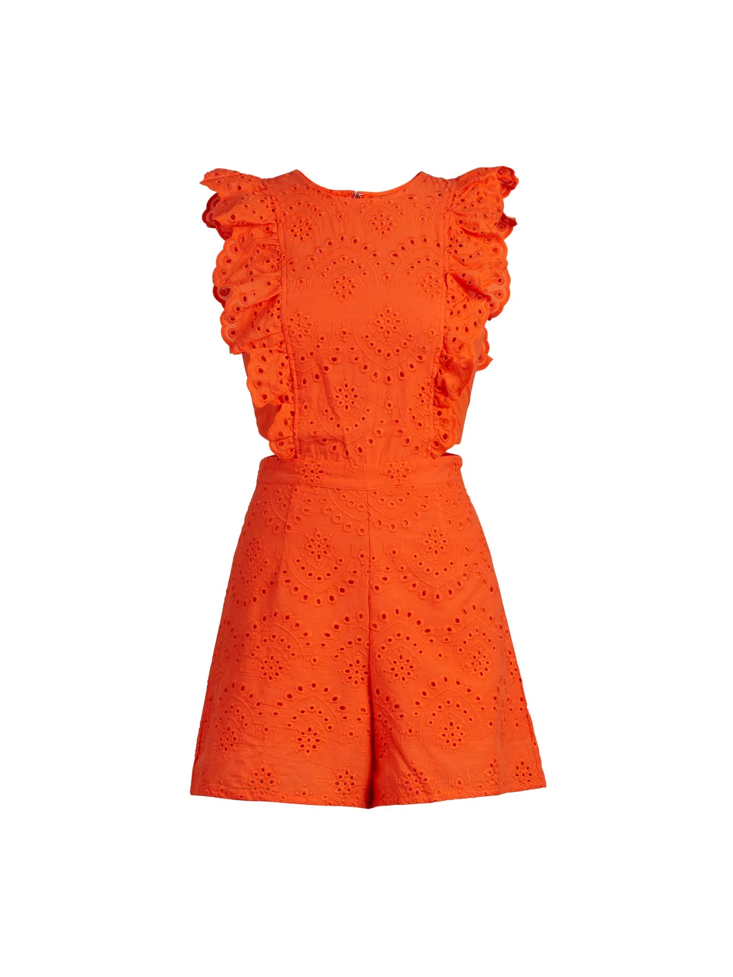 Ruffle-Sleeve Eyelet Cotton Romper - Image 6