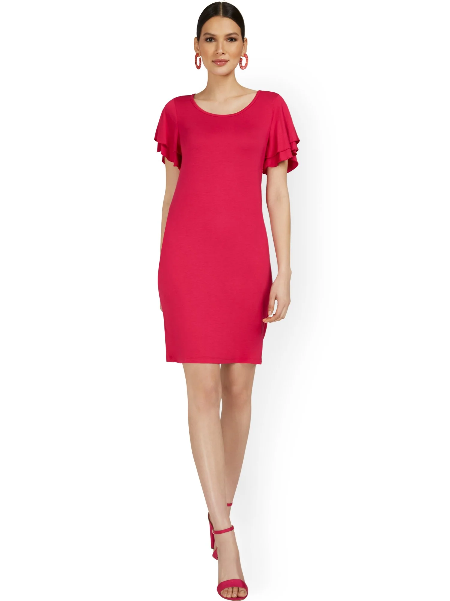 Ruffle-Sleeve Knit Dress - Image 15