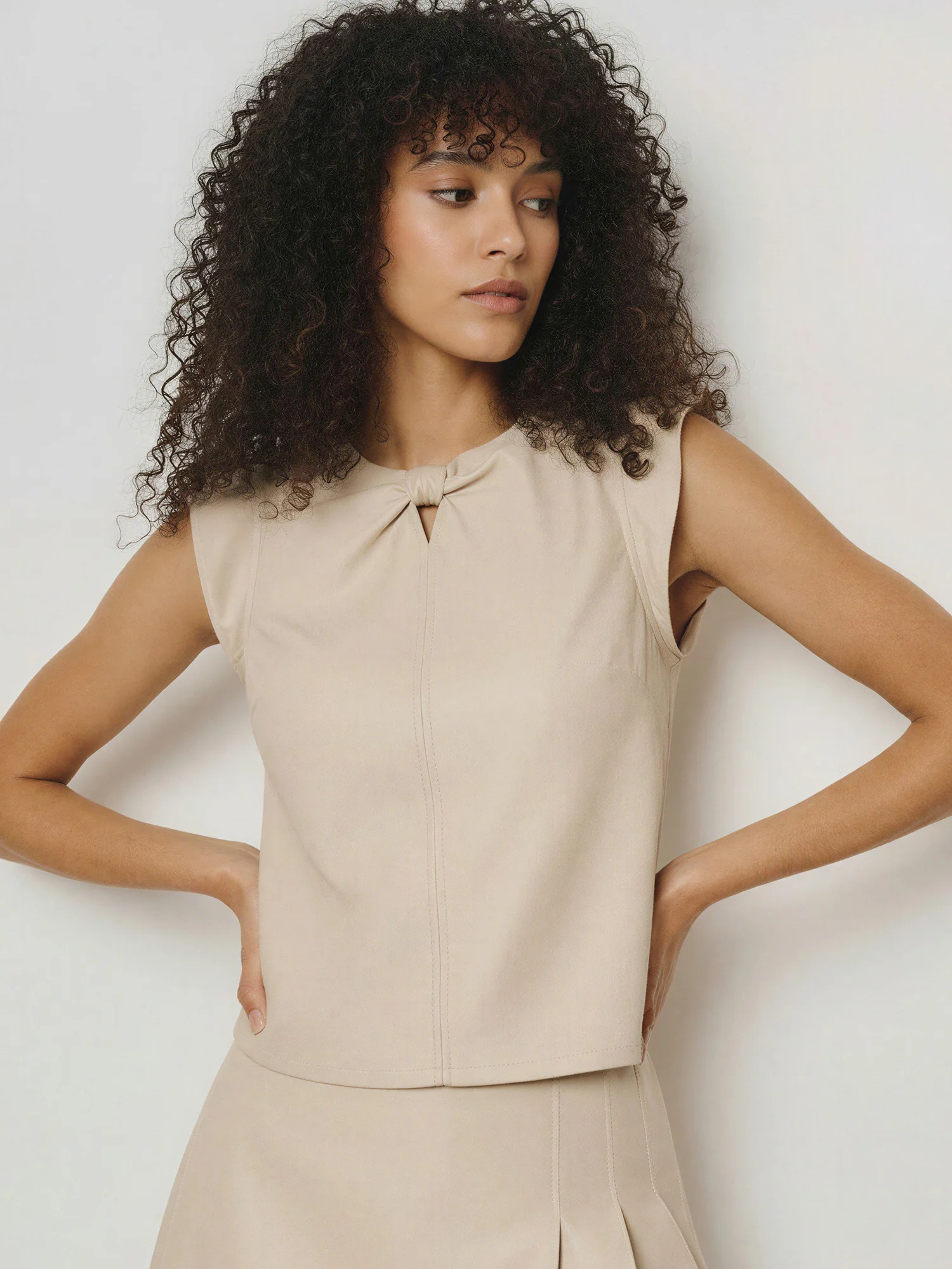 Ruffle Sleeveless Faux Leather Top - Image 8