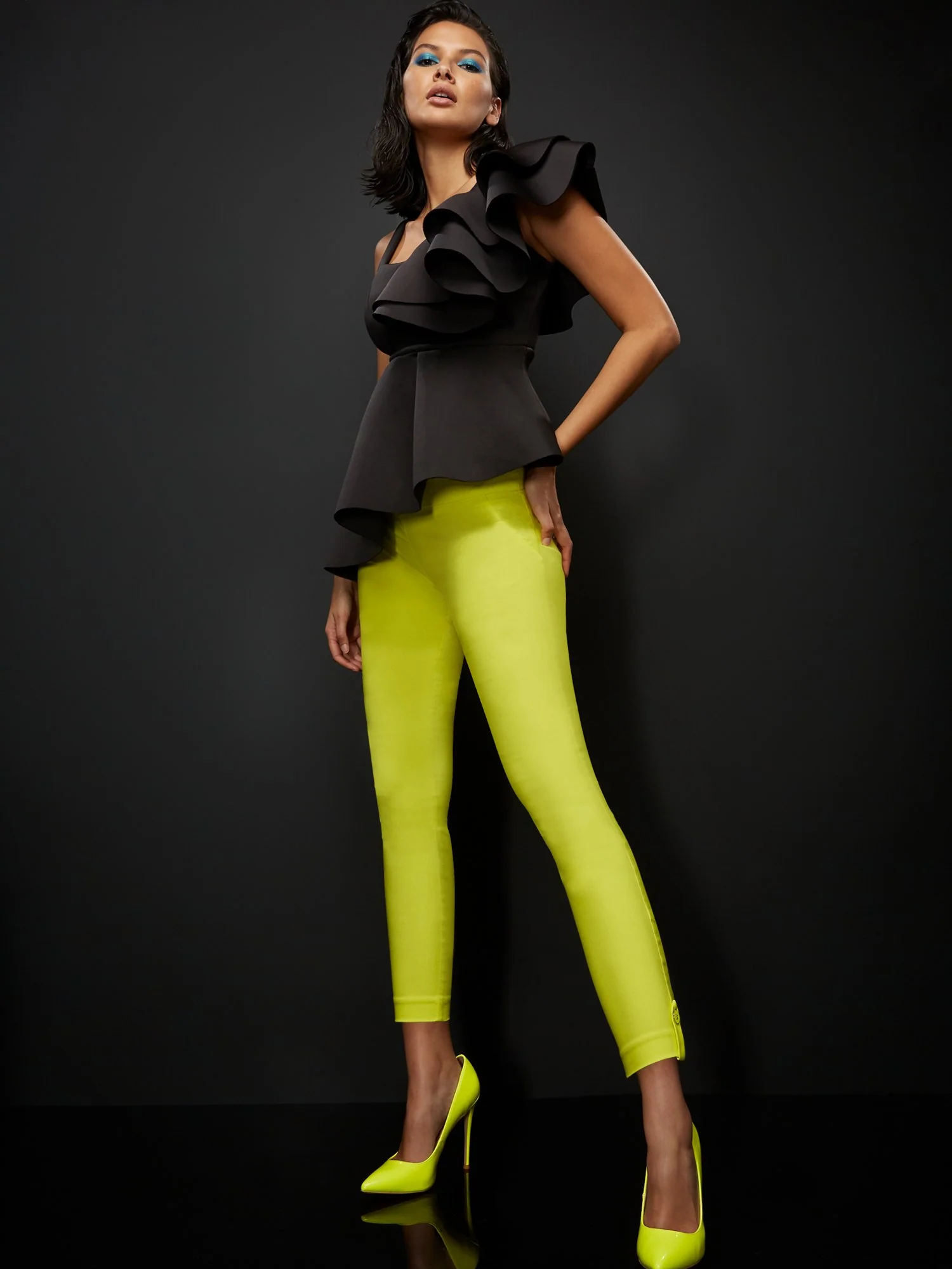 Ruffled Asymmetrical Peplum Top - Image 4