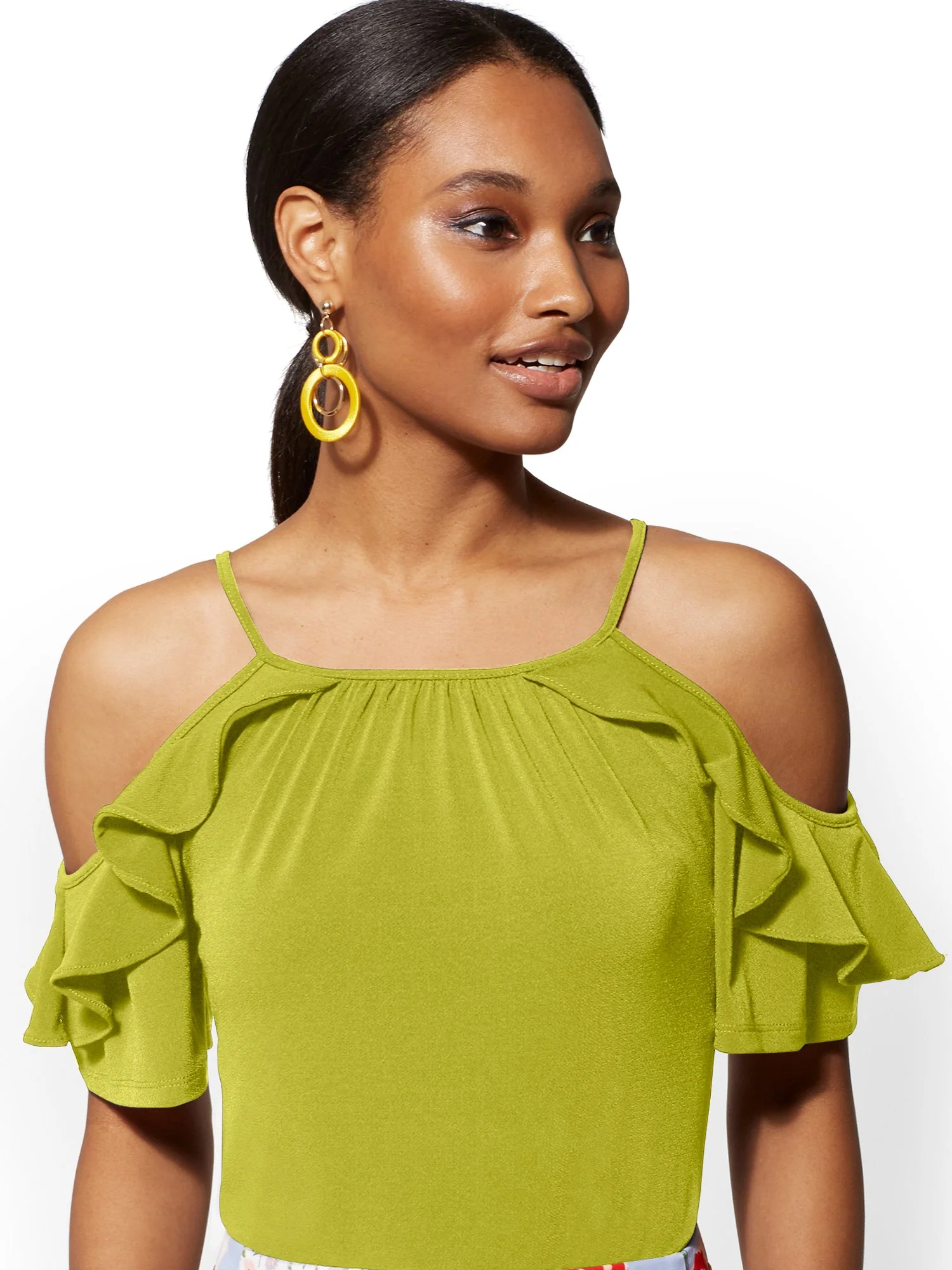 Ruffled Cold-Shoulder Top - 7th Avenue - Image 7
