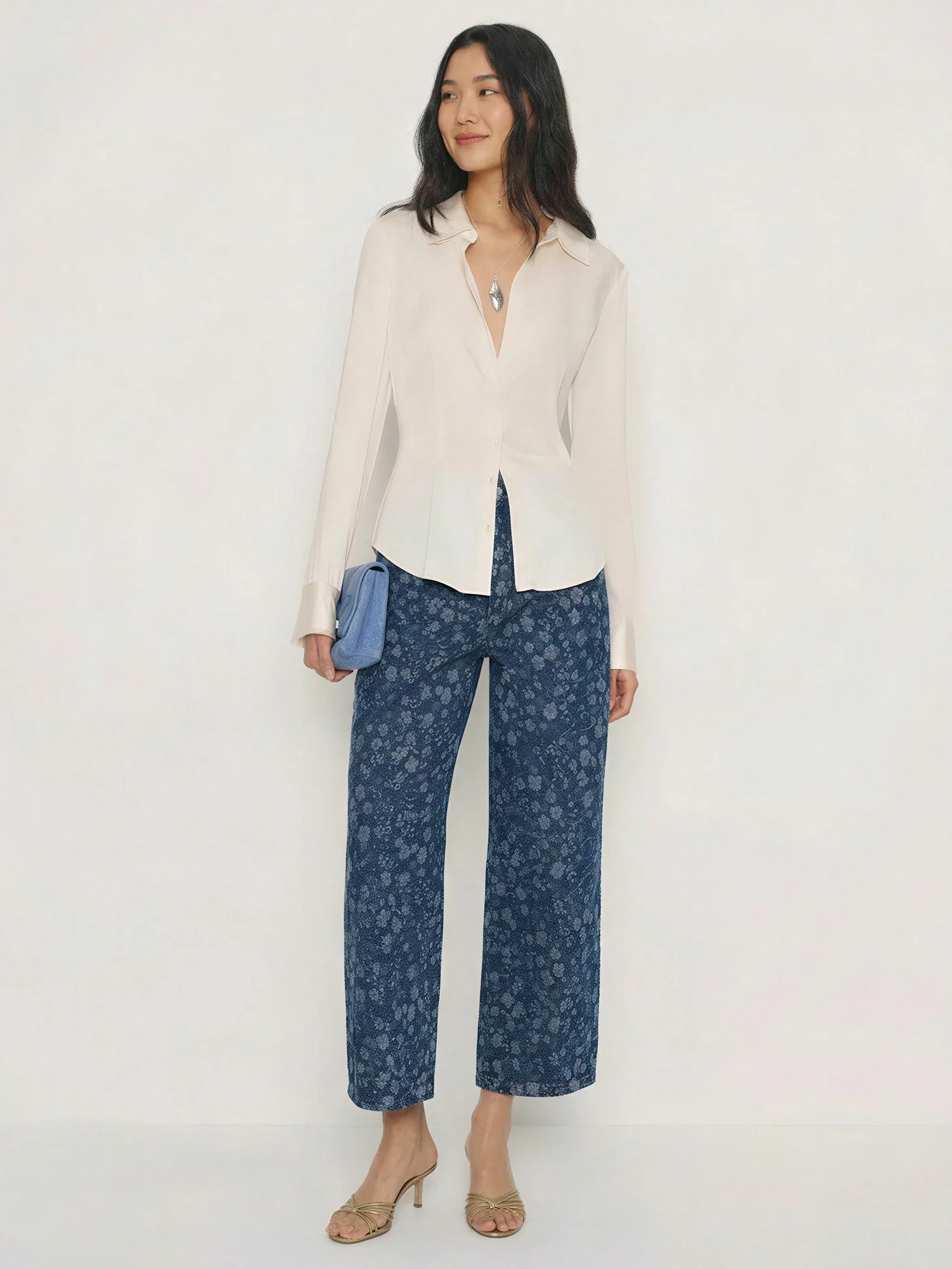 Ryan Floral Wide Leg Ankle Denim Jeans - Image 2