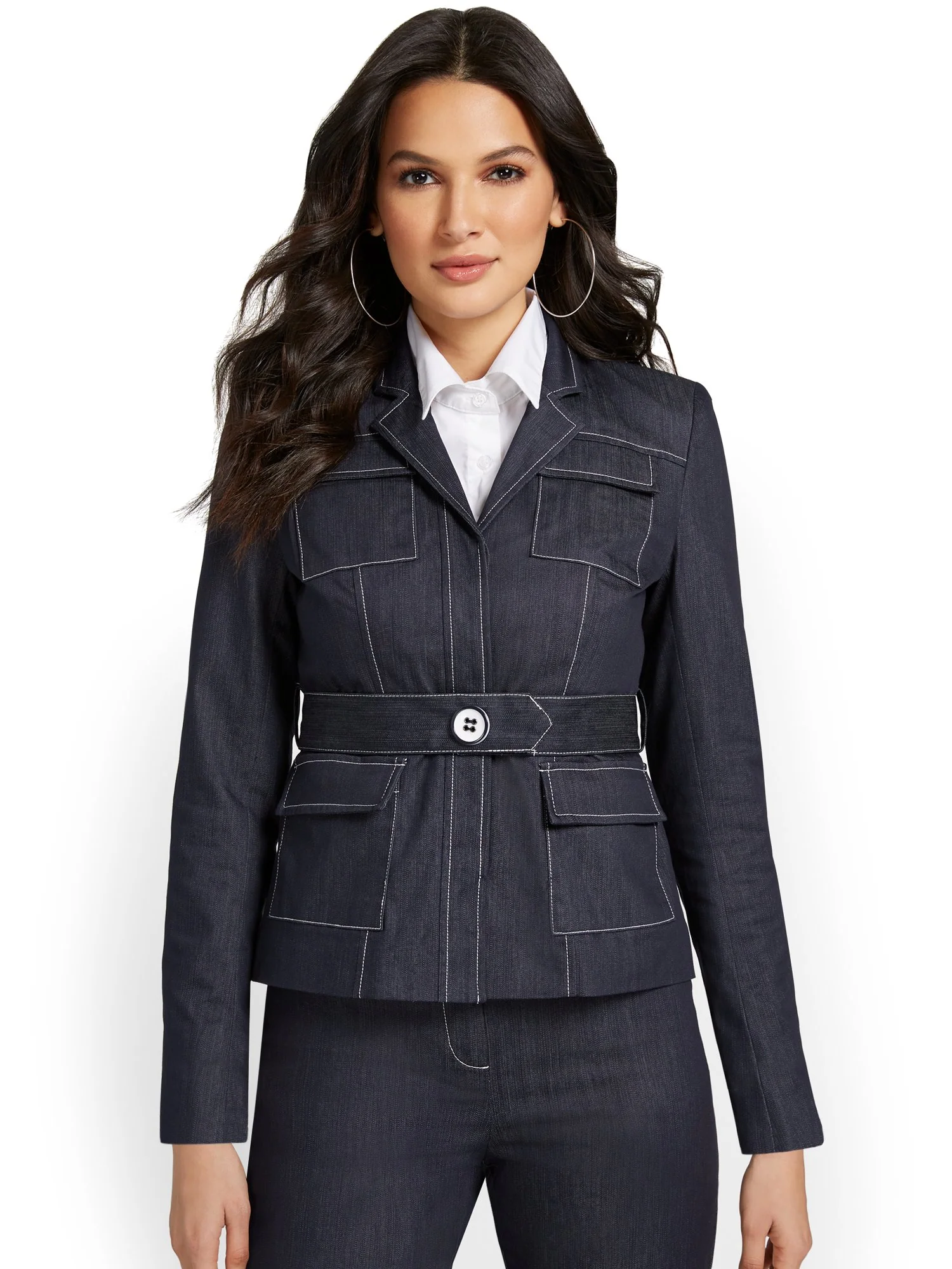 Seamed Patch Pocket Denim Jacket - Image 2