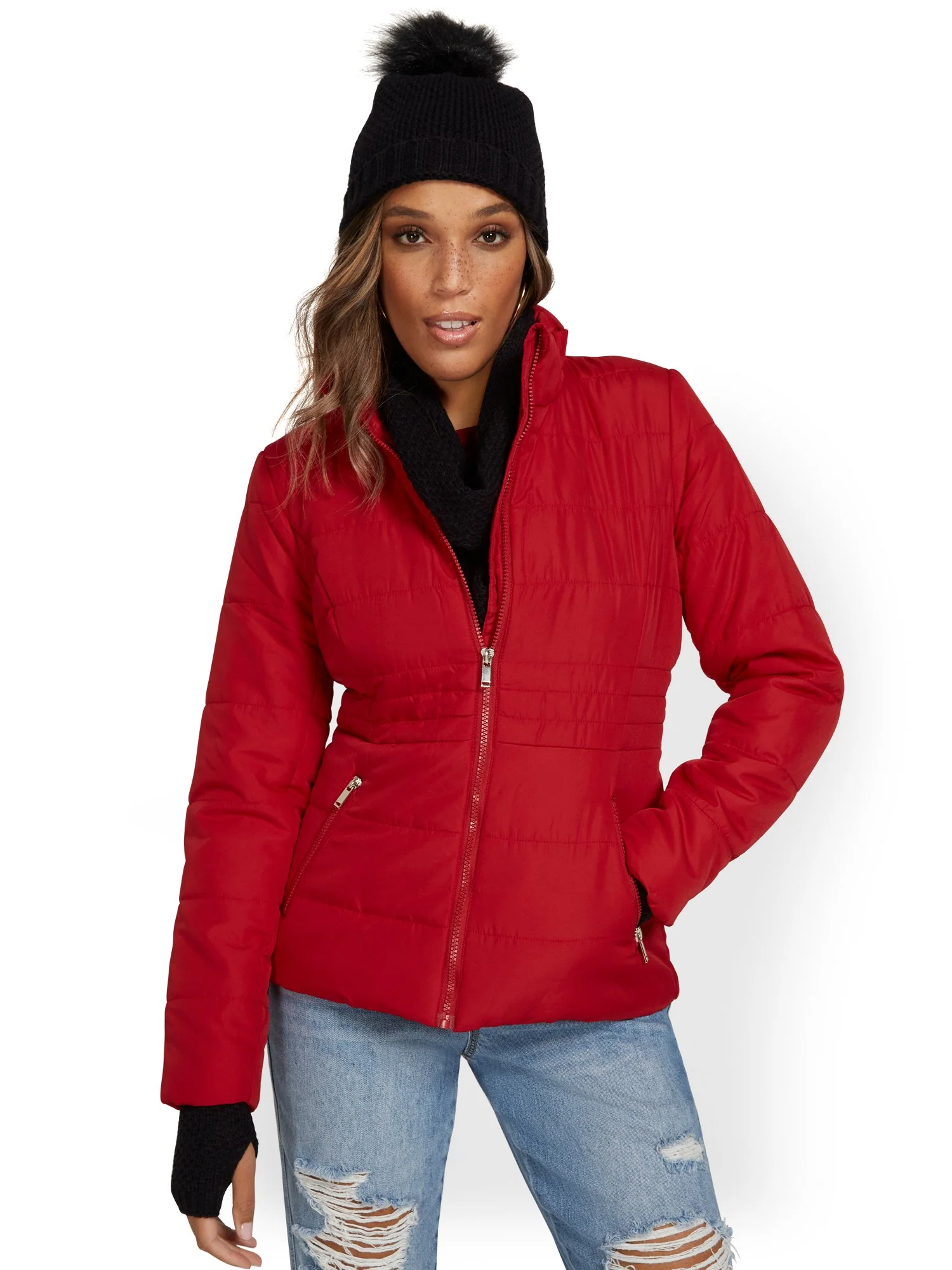 Seamed Puffer Jacket - Image 15