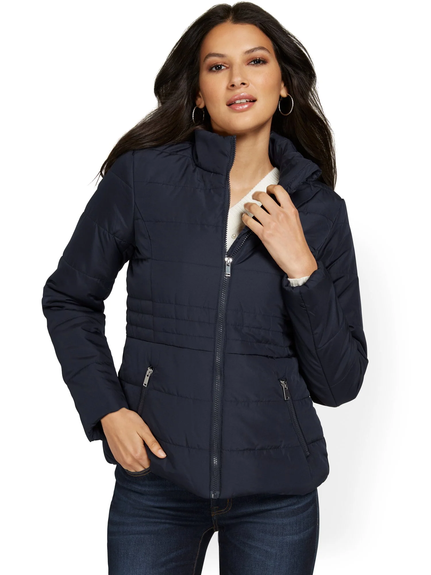 Seamed Puffer Jacket - Image 23