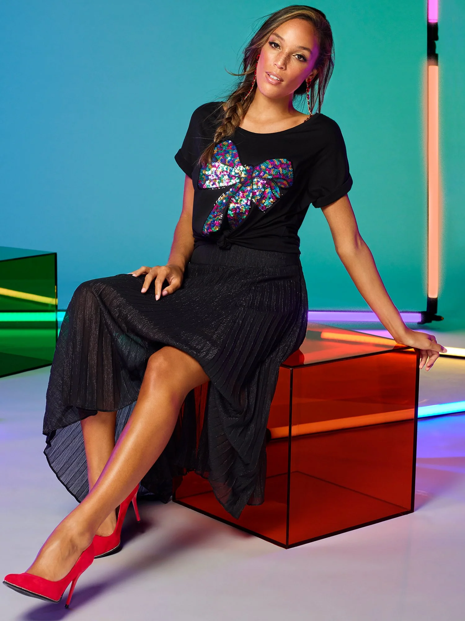 Sequin Bow Graphic Tee