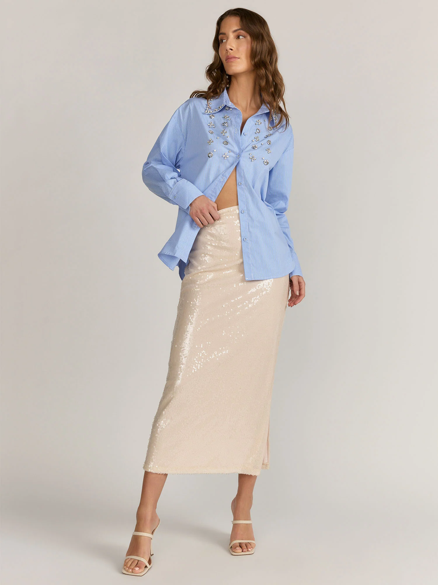 Lena Sequin Column Maxi Skirt - Brands We Love - Image 2