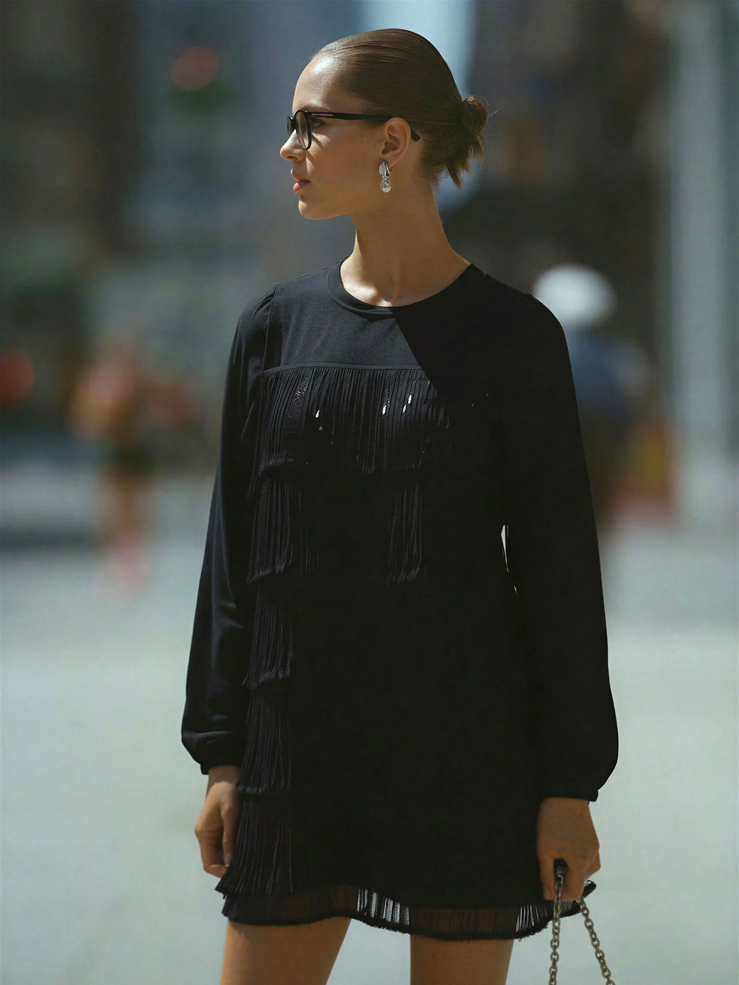 Sequin Dress With Long Sleeves - Image 3