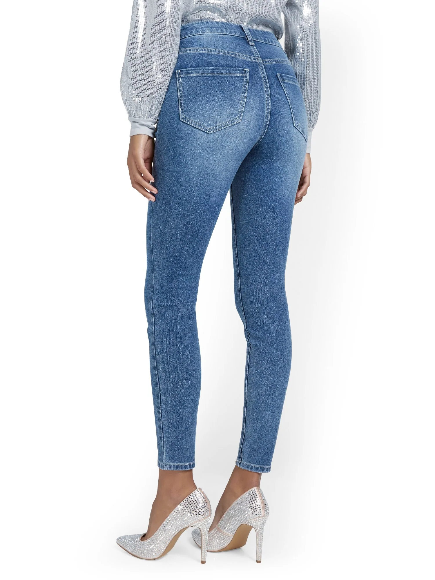 Sequin-Fringe Super-Skinny Ankle Jeans - Image 3