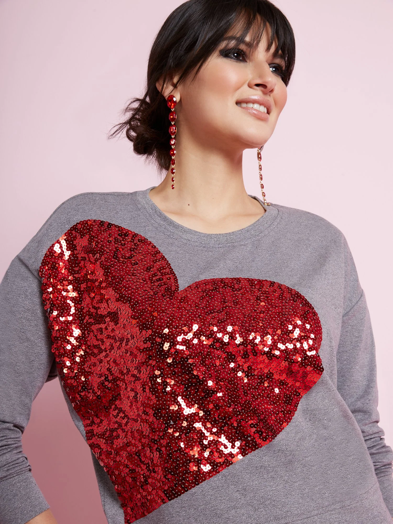 Sequin-Heart Sweatshirt - Image 4