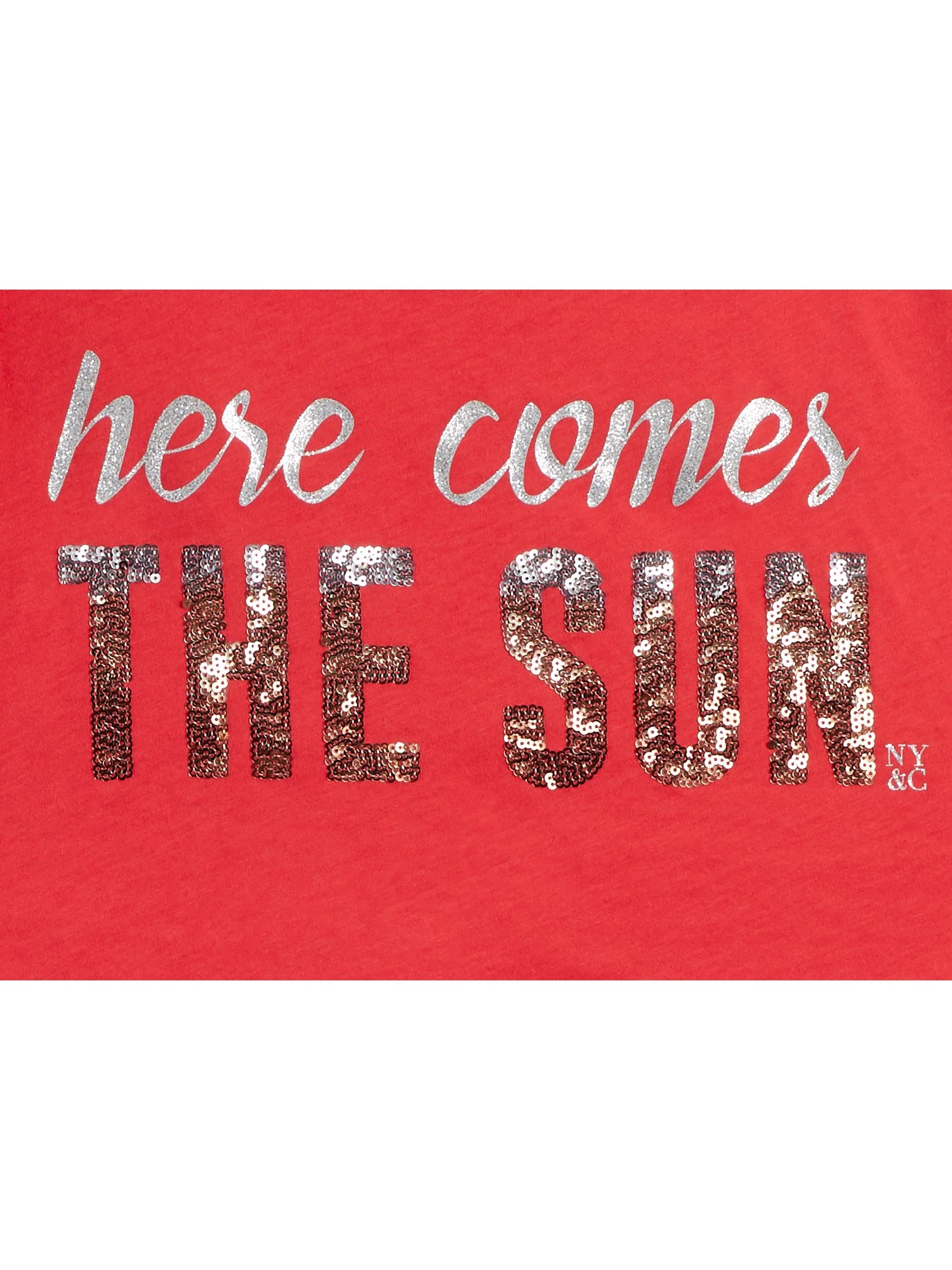 Sequin 'Here Comes the Sun' Tee - Image 4