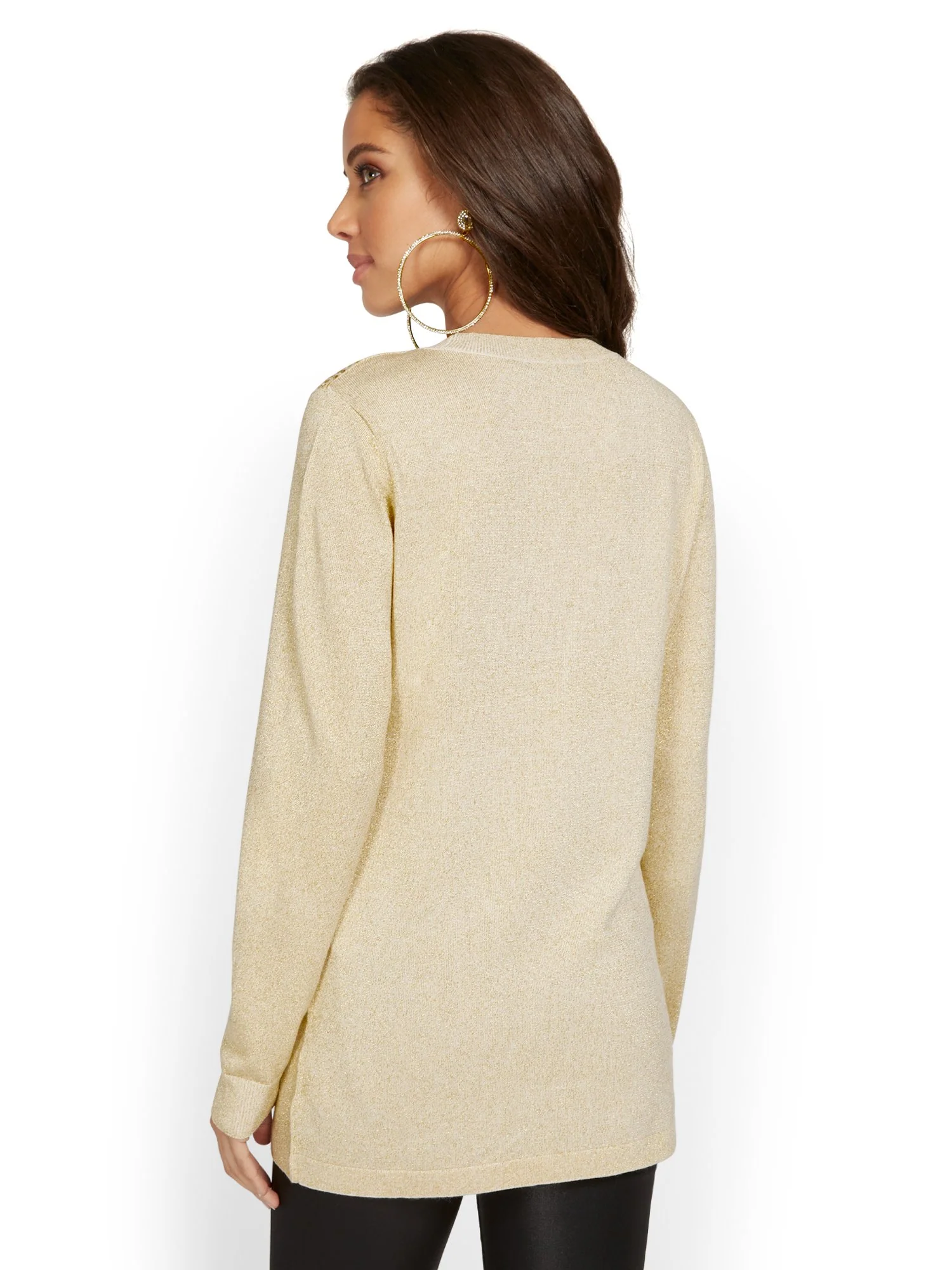 Sequin Tunic Pullover Sweater - Image 3