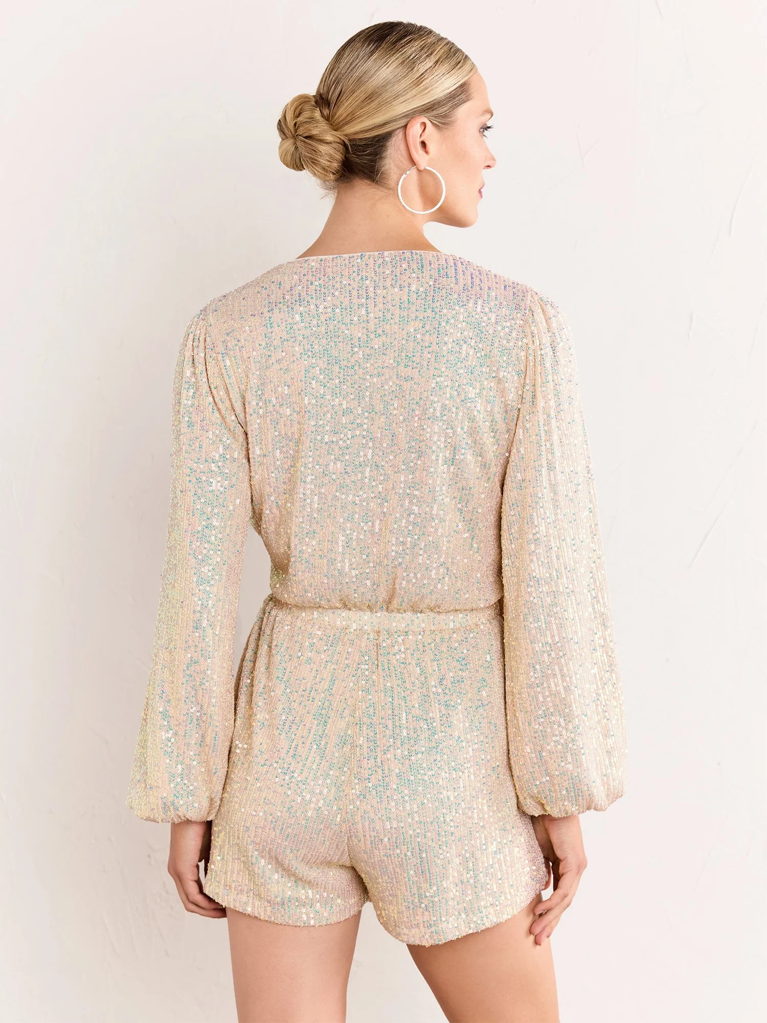 Lena Sequin Wrap Front Romper - Brands We Love - Image 9