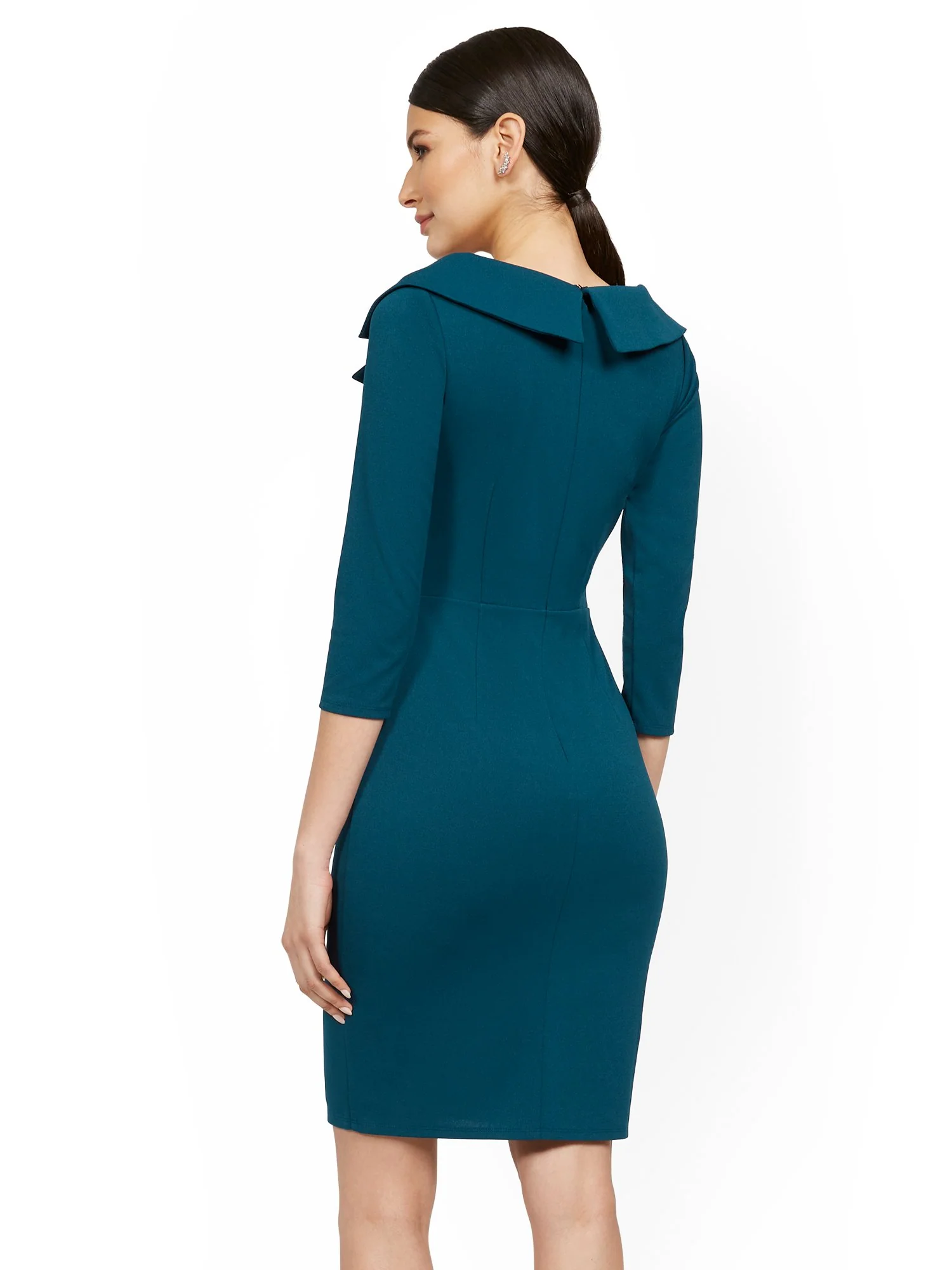 Shawl-Collar Sheath Dress - Magic Crepe® - Image 3