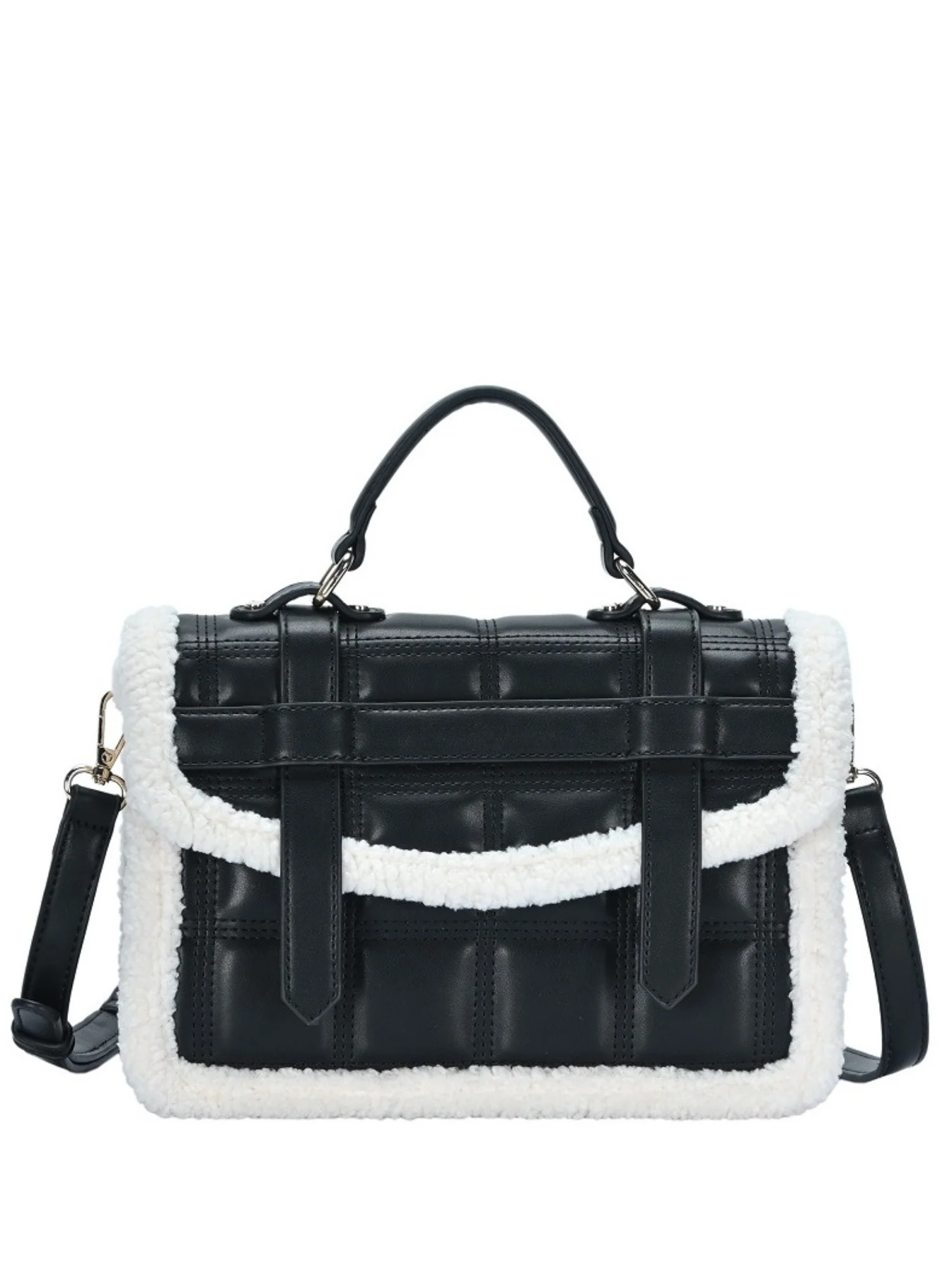 Sherpa Lined Top Handle Bag - Image 2