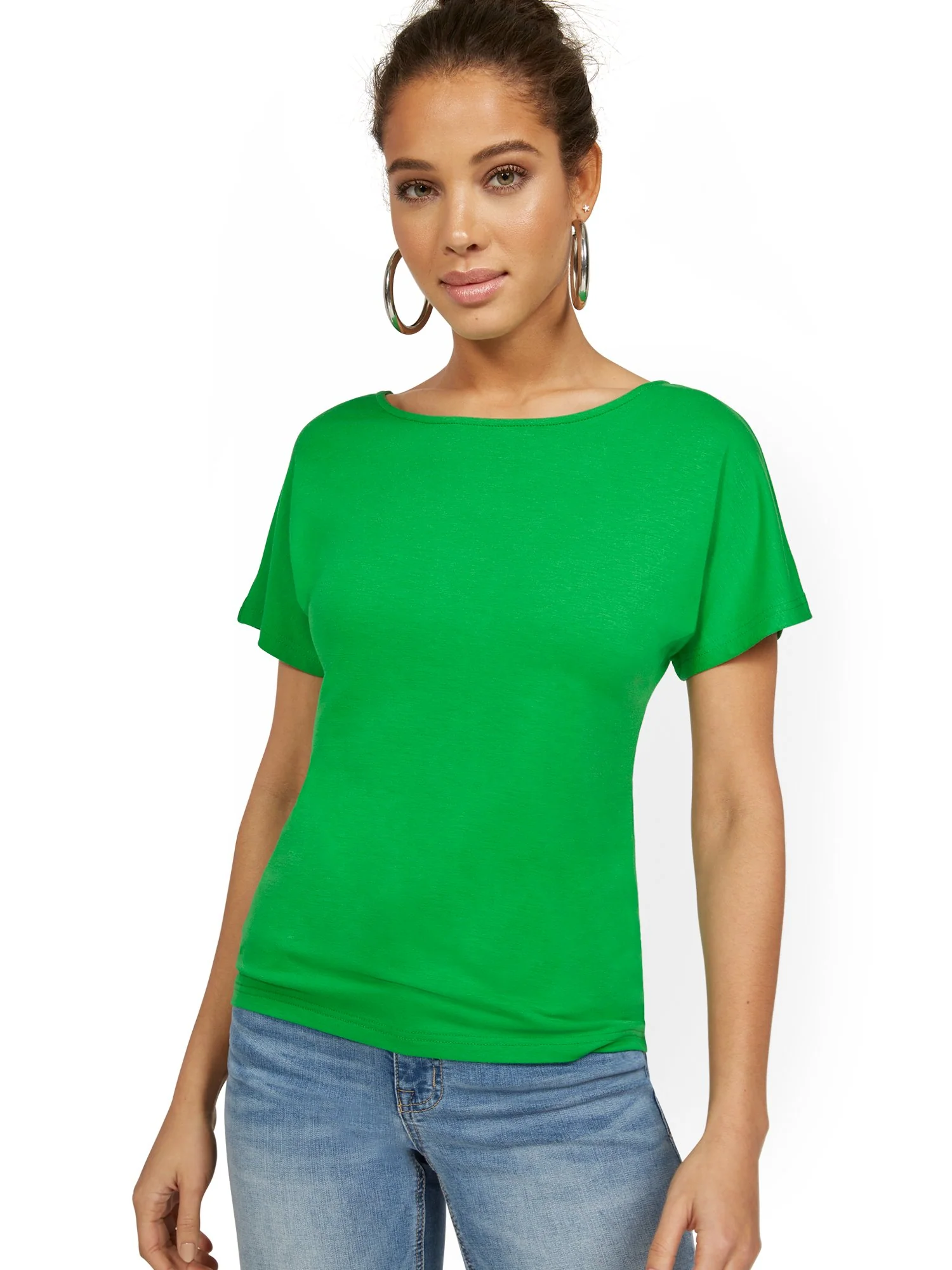 Short Sleeve Lace-Back Tee - Image 15